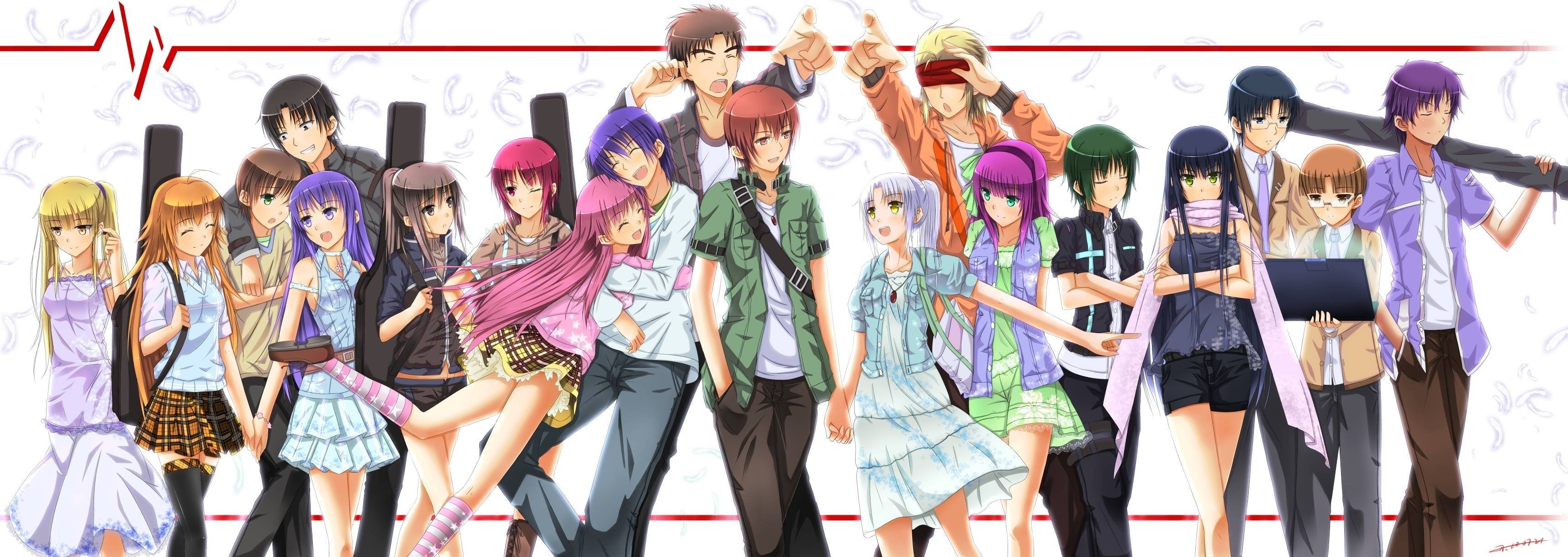 Angel Beats Tachibana Kanade Yui Angel Beats Otonashi Yuzuru Ayato Naoi Nakamura Yuri Eri Shiina 3433x1219