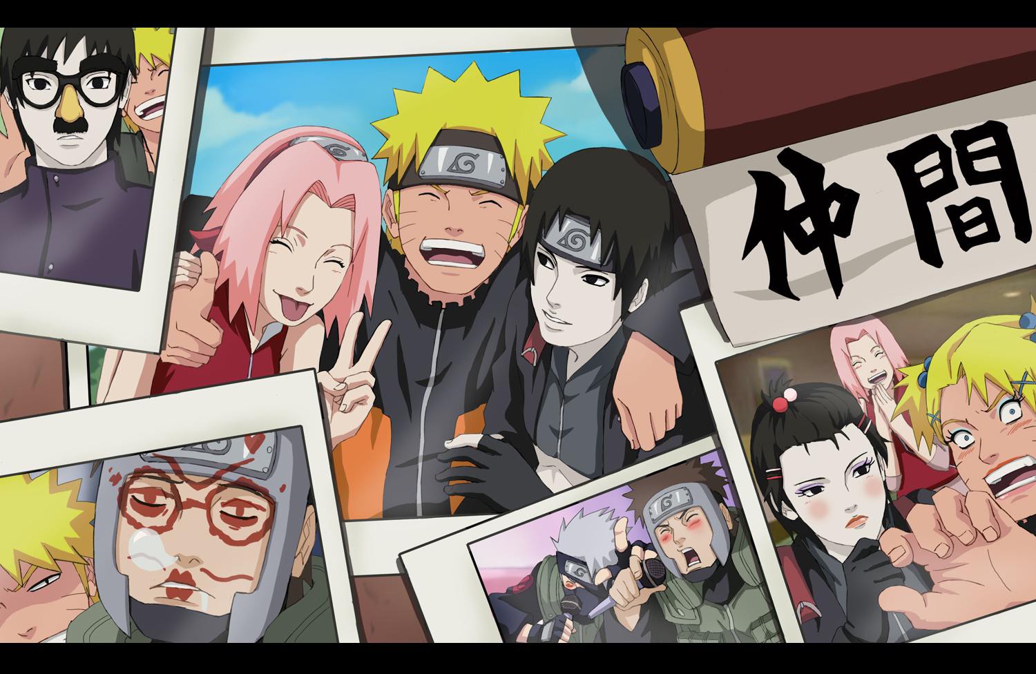 Naruto Shippuuden Uzumaki Naruto Hatake Kakashi Haruno Sakura Sai Anime Anime Girls Polaroids Yamato 1500x976