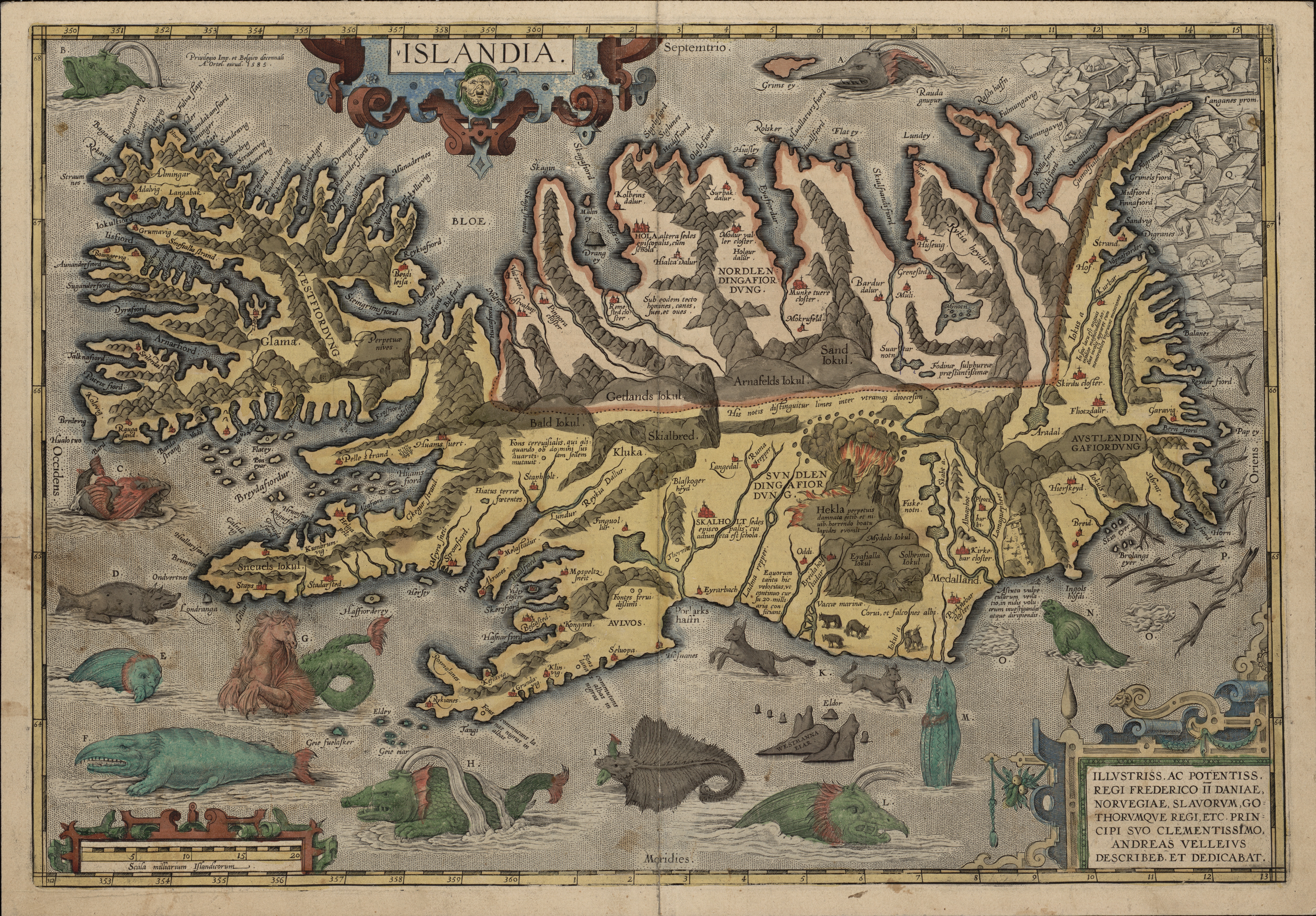 Map Iceland Cartography Renaissance Island 8117x5649