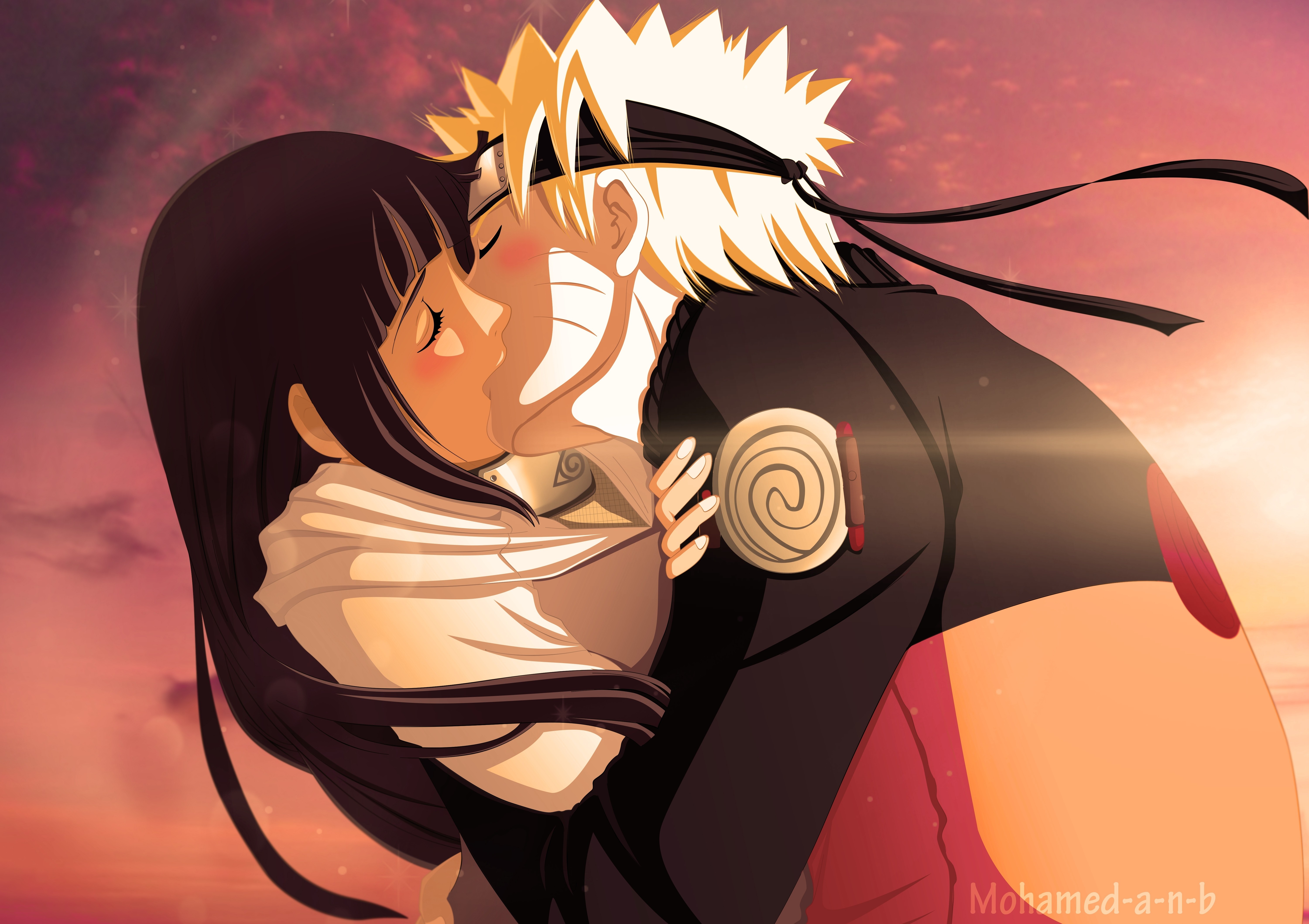 Digital Art Anime Naruto Shippuuden Hyuuga Hinata Kissing Couple Uzumaki Naruto 6000x4236