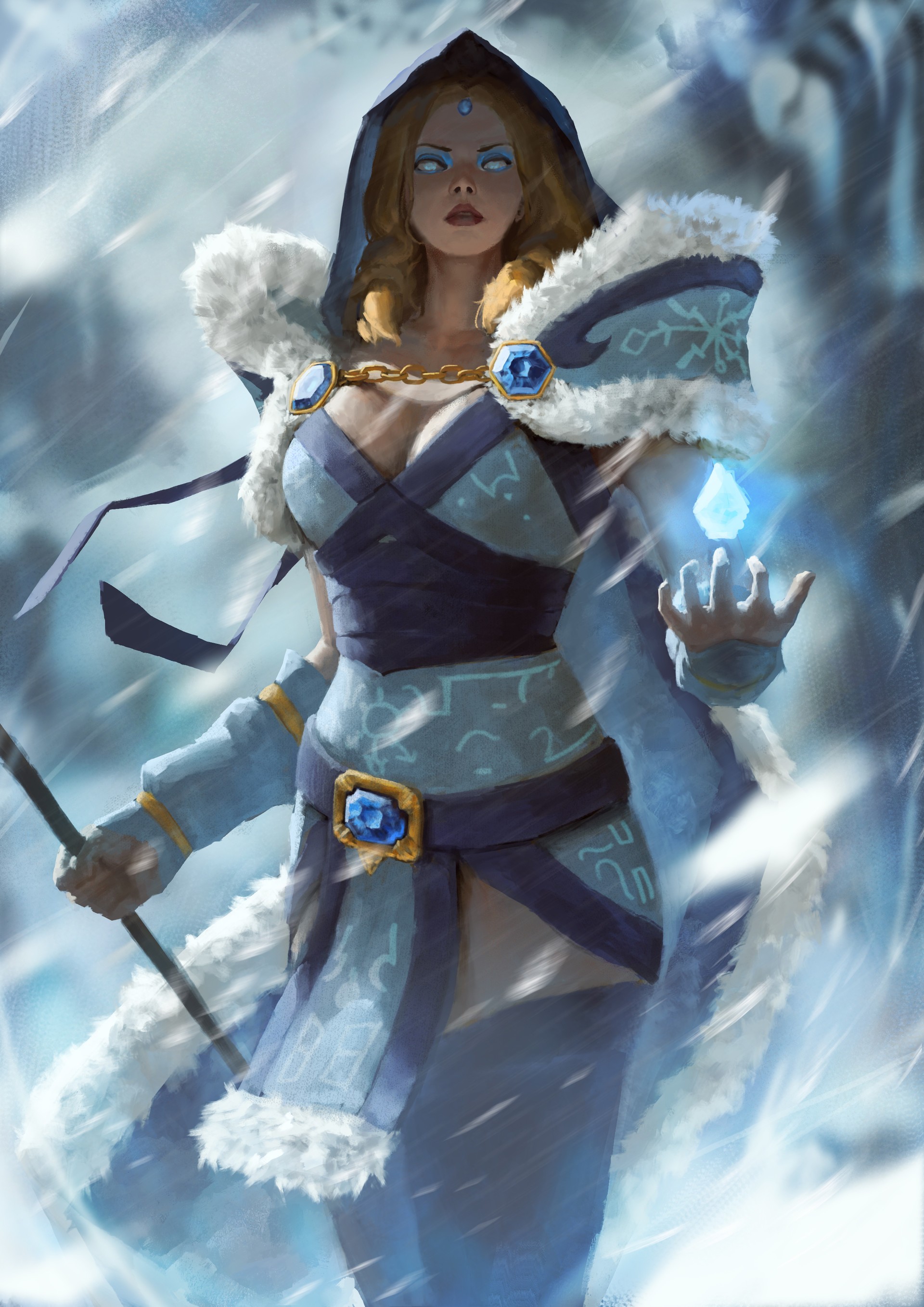 Dota 2 Crystal Maiden DOTA2 PC Gaming Fantasy Art Fantasy Girl 1920x2716