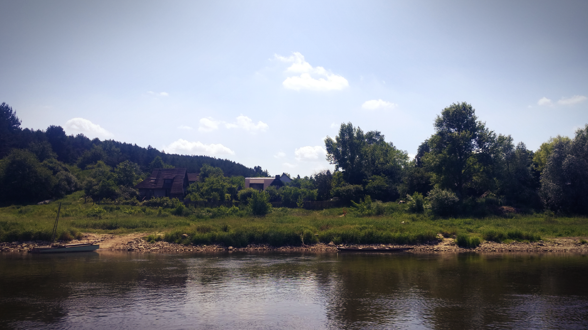 Poland River House Vistula Forest Landscape Without People 1920x1080