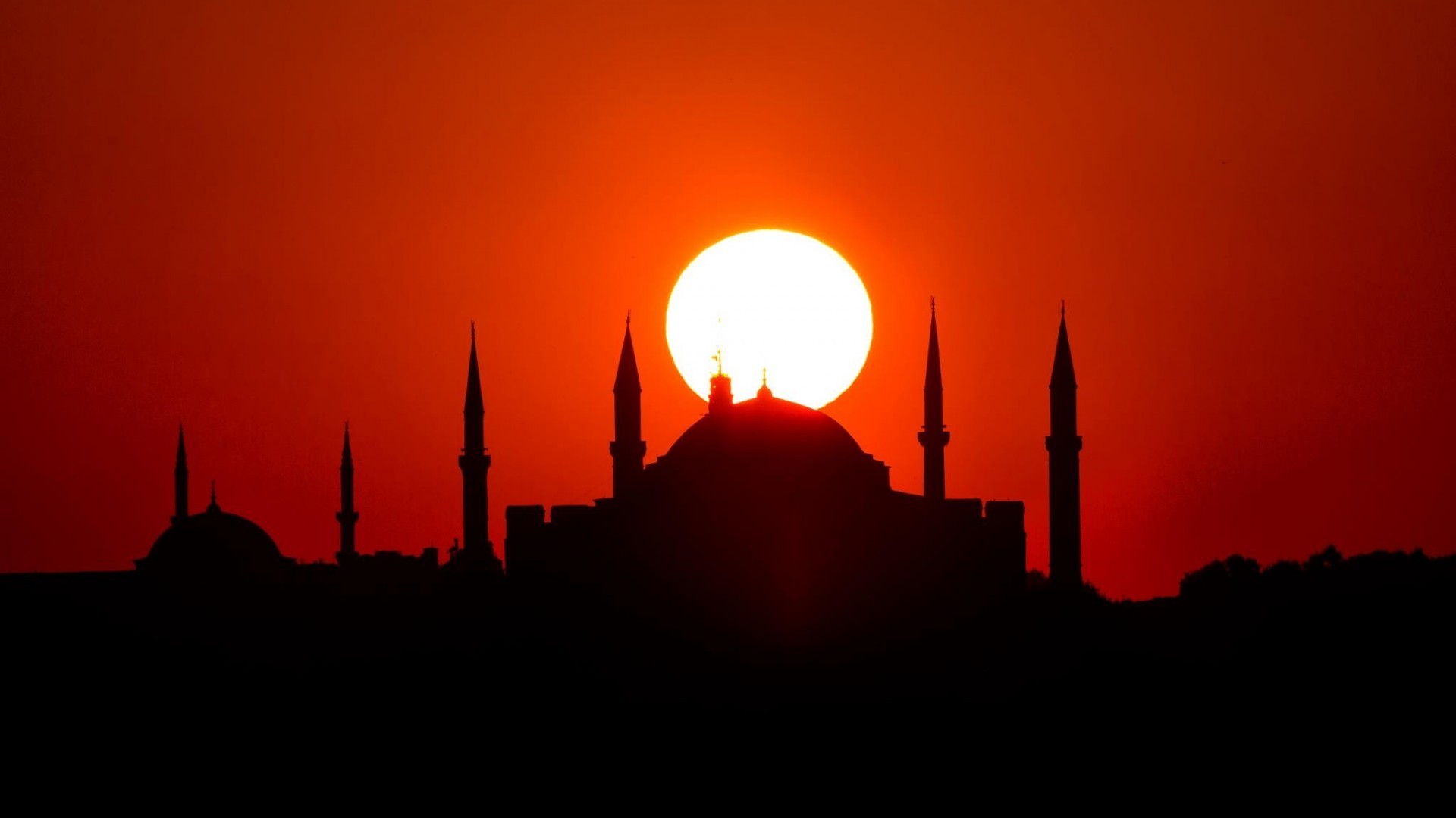 Turkish Turkey Sultan Ahmed Mosque Sun Istanbul 1920x1080