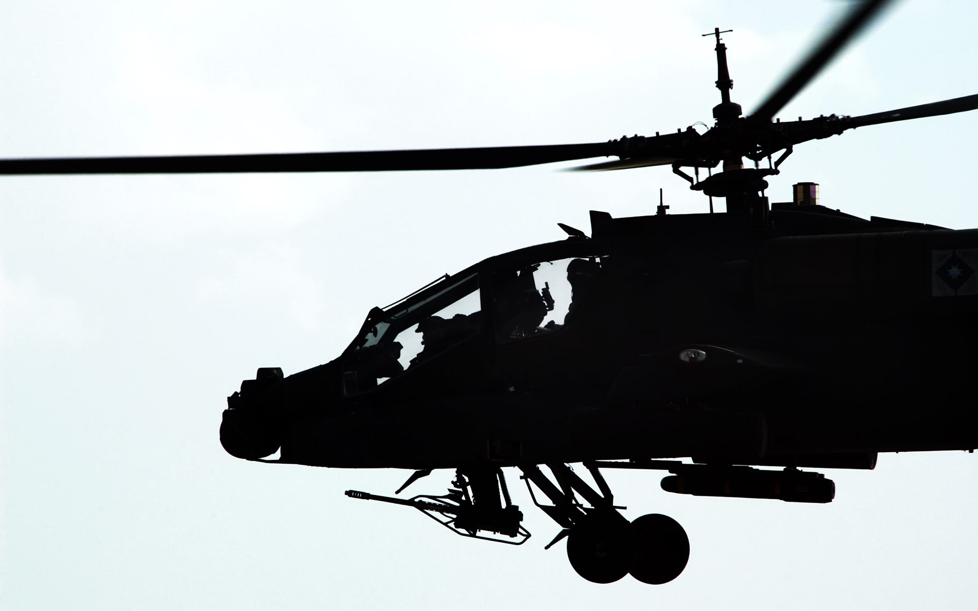 AH 64 Apache Attack Helicopters Helicopter Military Silhouette 1920x1200