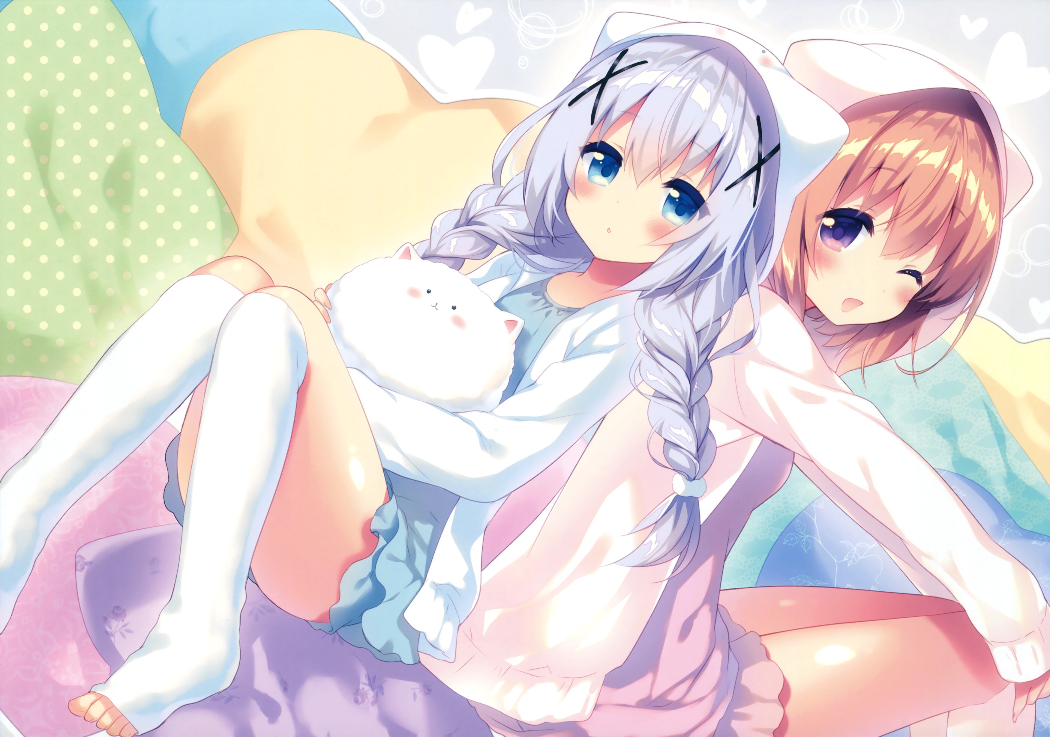 Anime Anime Girls Gochuumon Wa Usagi Desu Ka Kafuu Chino Hoto Kokoa 3500x2459