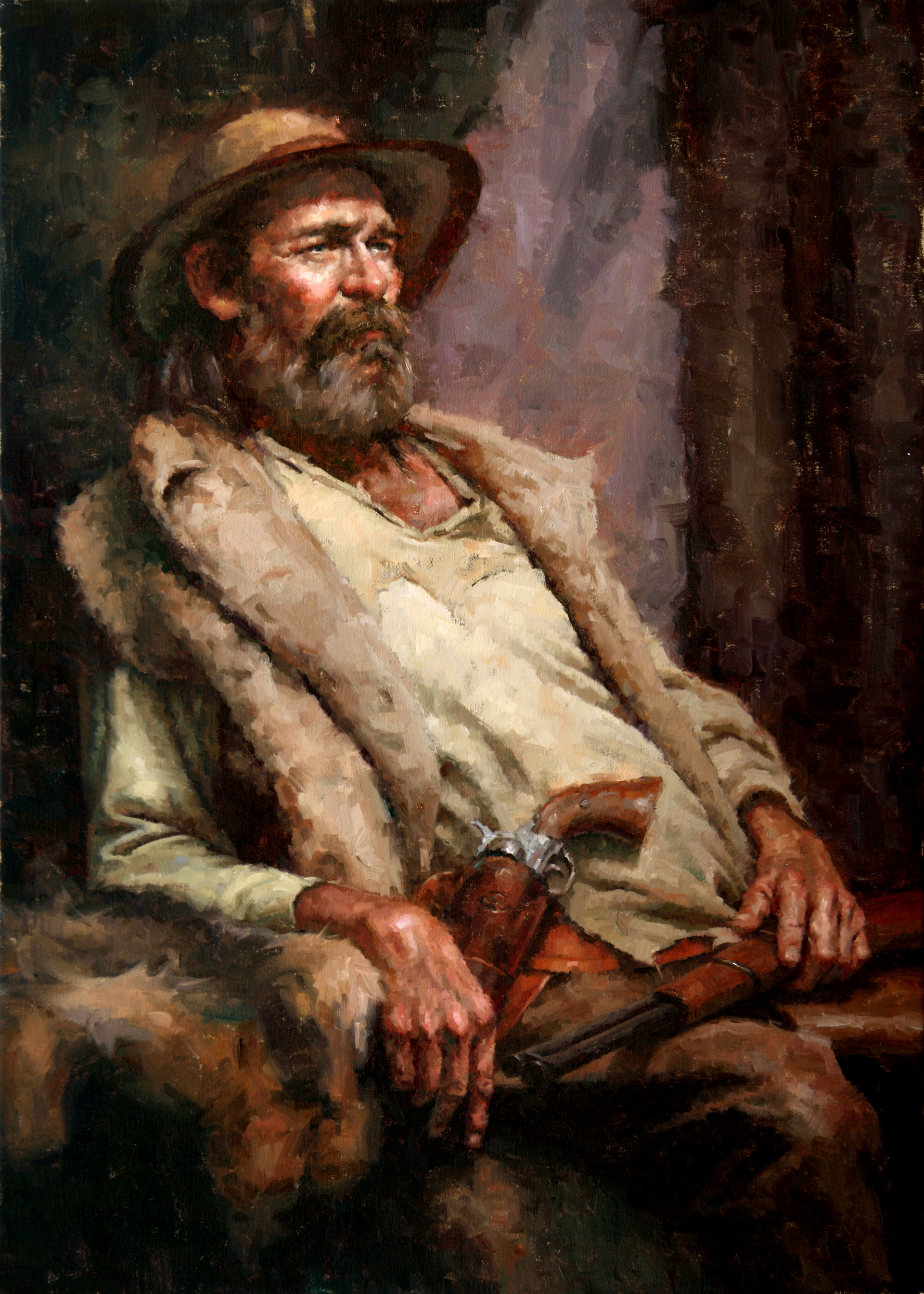 Stan Prokopenko Drawing Painting High Noon Men Gun Old People Chair 1920x2688
