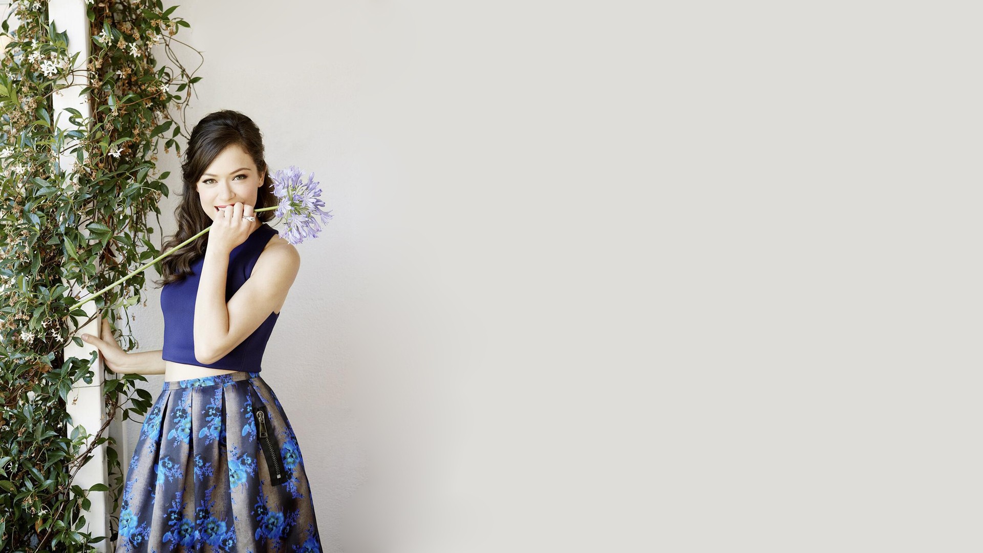 Tatiana Maslany Actress Brunette Floral Dress Women 1920x1080