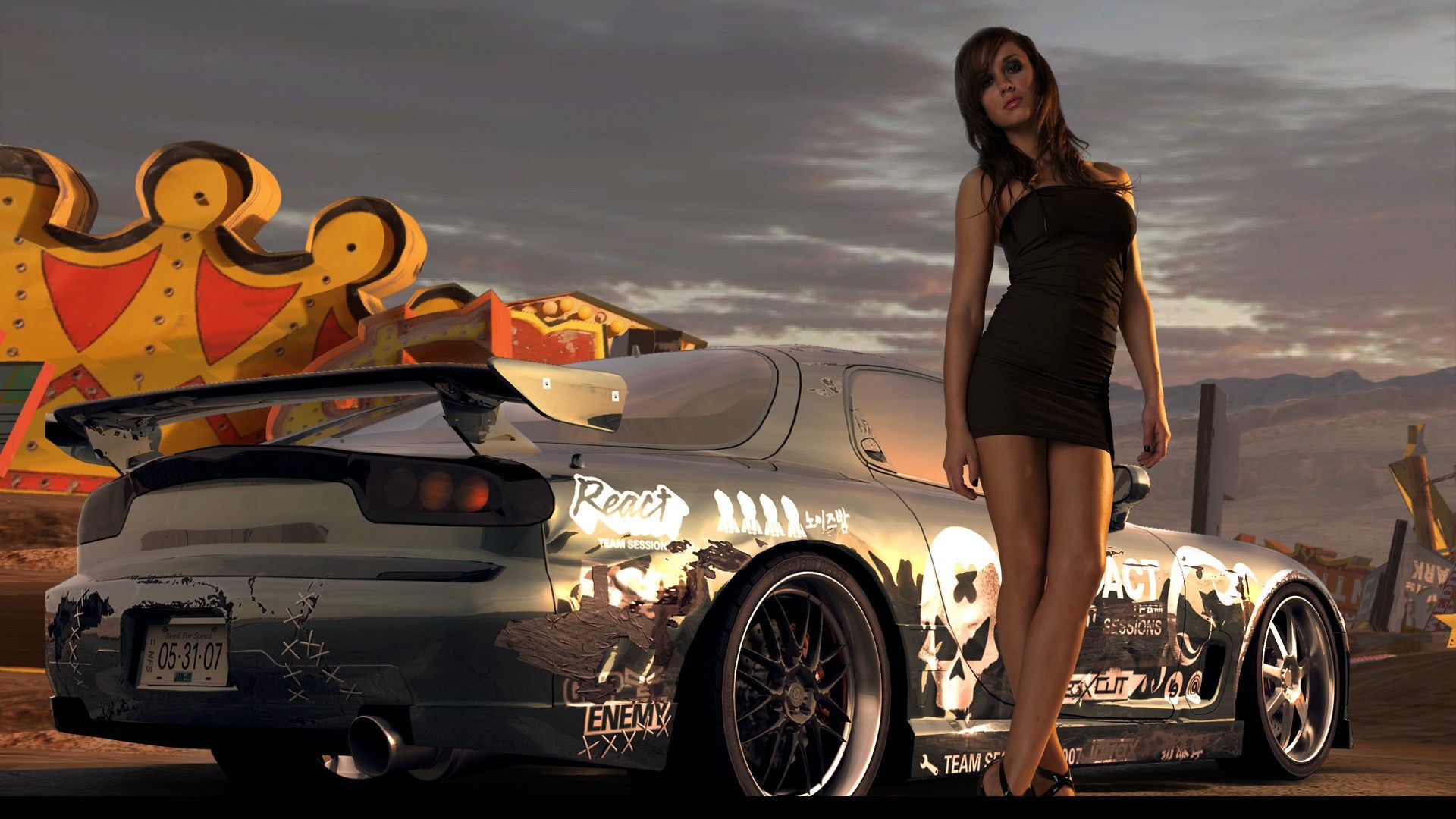 Need For Speed Brunette Car 1920x1080