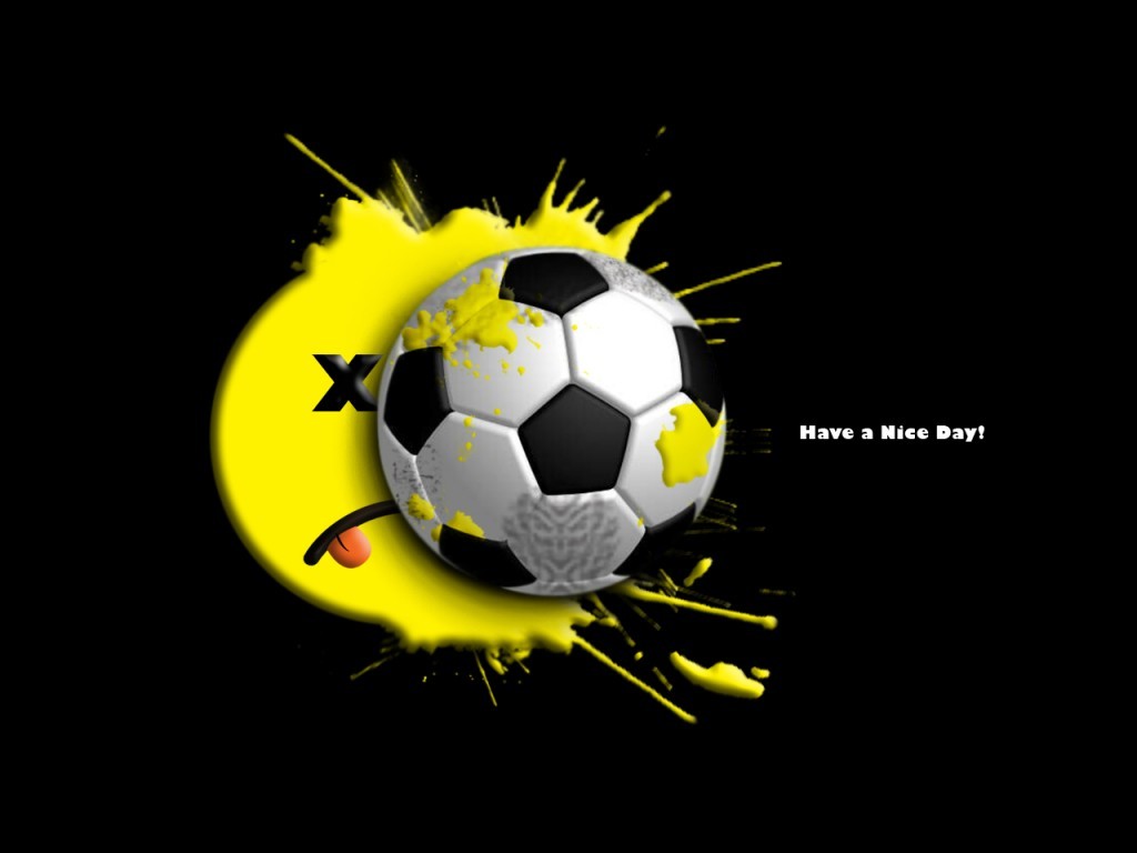 Humor Demotivational Balls Smiley Soccer Paint Splatter 1024x768
