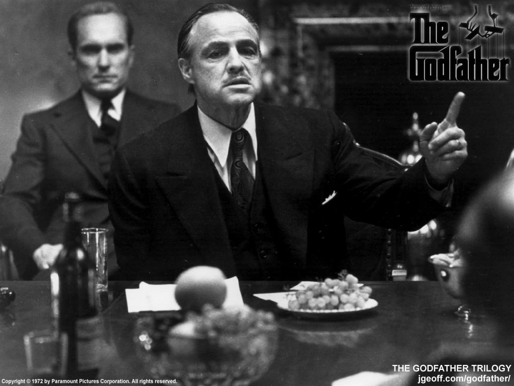 Movies The Godfather Vito Corleone Marlon Brando Monochrome 1024x768