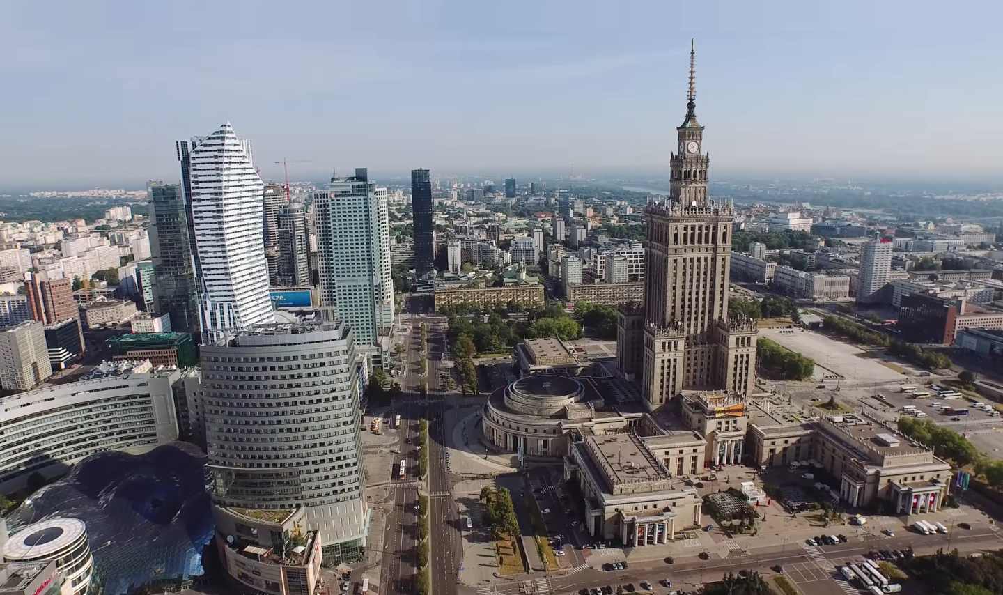 Warsaw Poland Skyscraper Cityscape Polish Capital Palace Of Culture And Science 1440x854