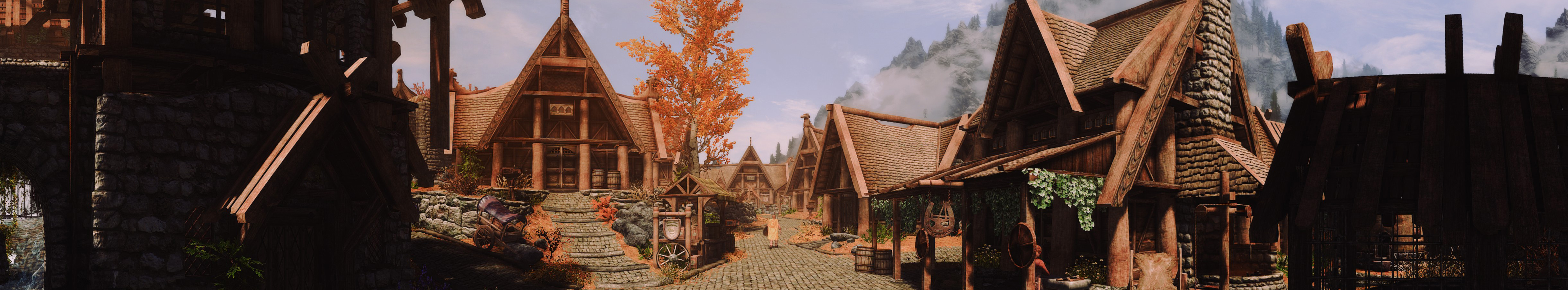 The Elder Scrolls V Skyrim Graphics Card Screen Shot RPG Video Games Whiterun Fantasy Town Fantasy C 4881x904