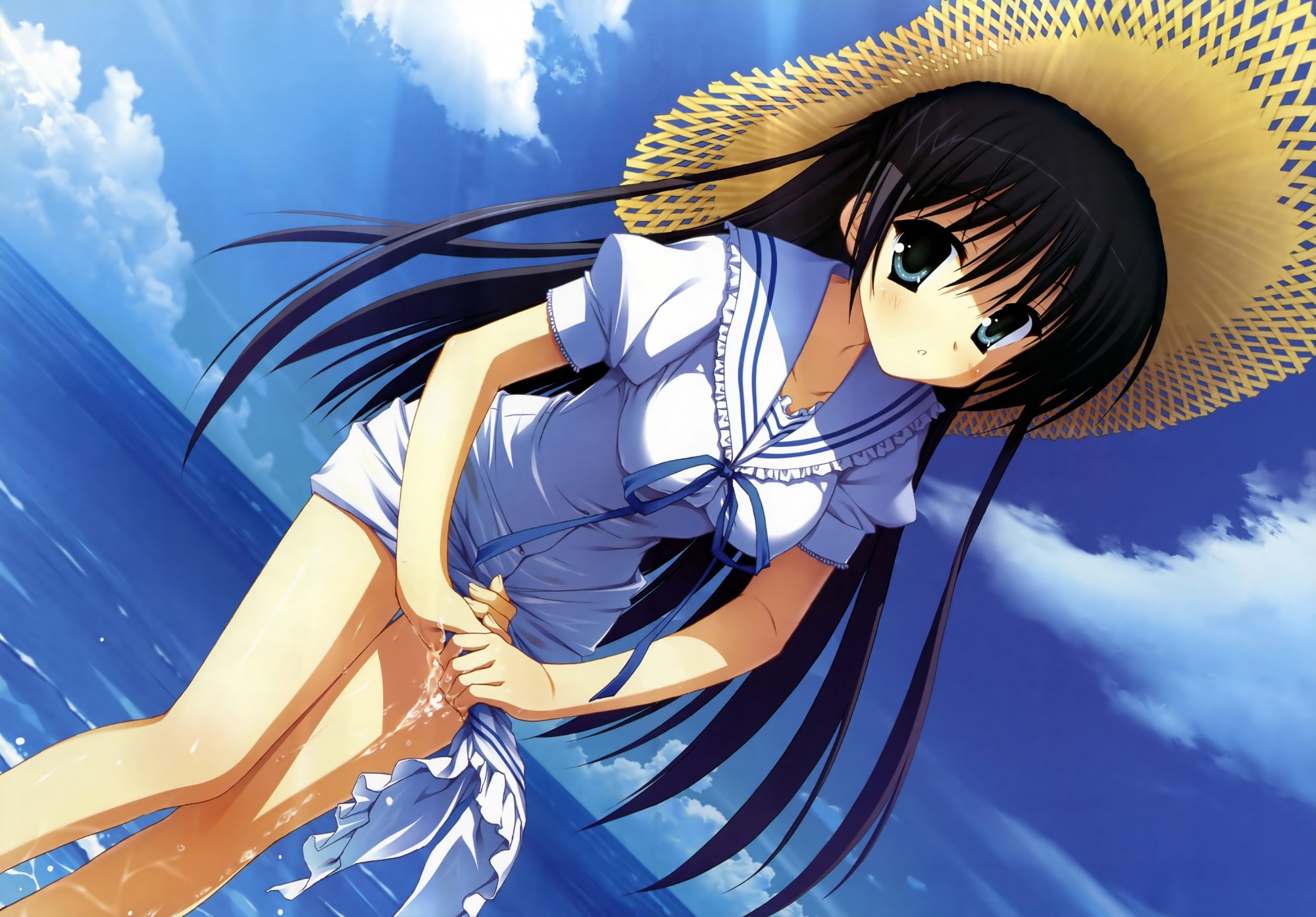 Sea Summer Anime Girls Natsuzora Kanata Anime Hat 2000x1395