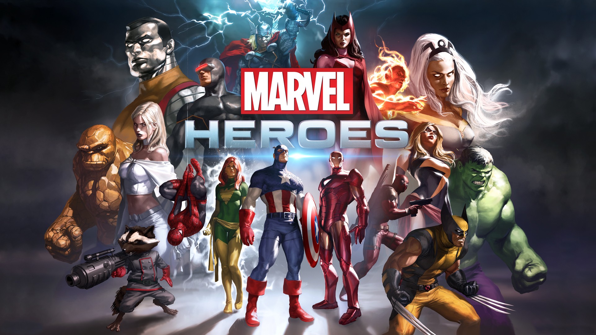 Marvel Heroes Comic Art Marvel Comics Iron Man Wolverine Spider Man Captain America Hulk Cyclops Dea 1920x1080