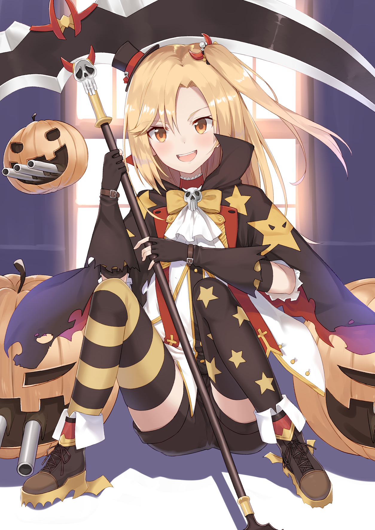 Pumpkin Witch Hat Hat Witch Halloween Blonde Bilan Hangxian Thigh Highs Wanted Weapons Of Fate Weapo 1254x1770