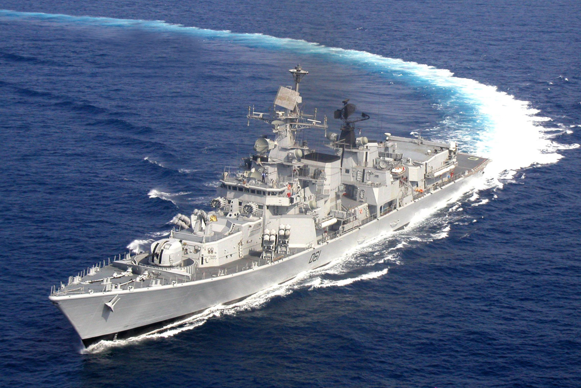 Warship Destroyer Delhi Class Indian Navy 1163x777