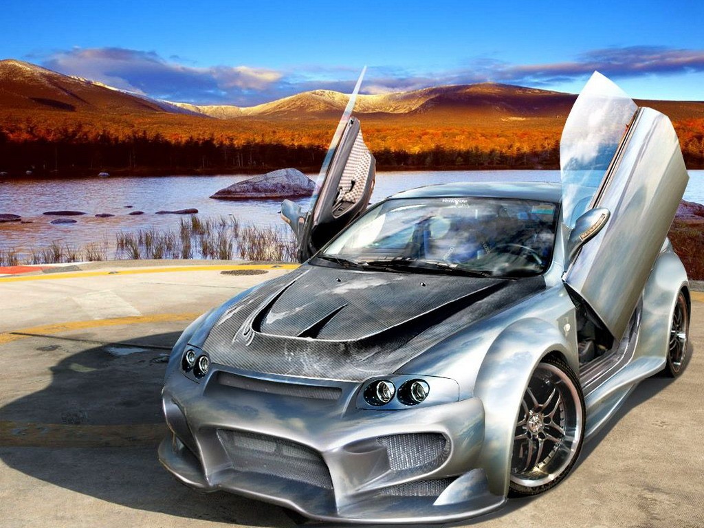 Car Tuning Vehicle Silver Cars Rice Rocket 1024x768