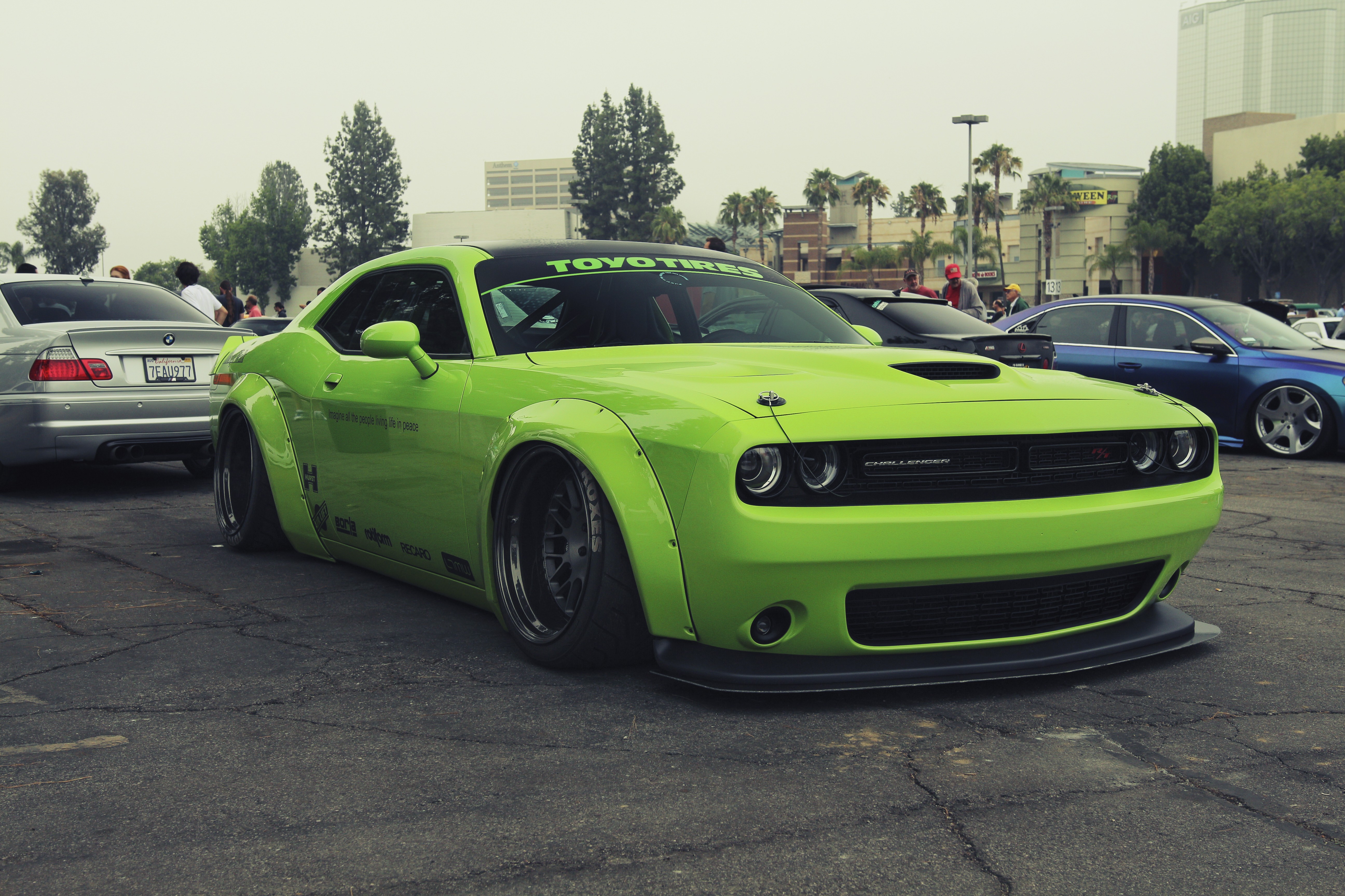 Liberty Walk LB Works Dodge Challenger R T Widebody Green Cars 5184x3456