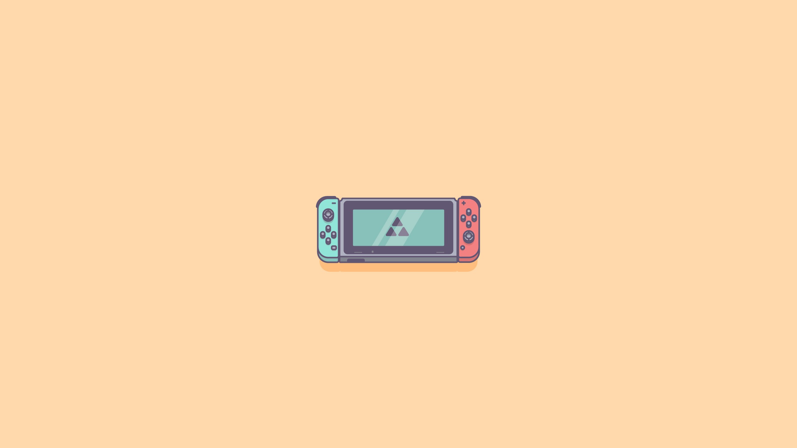 Illustration Nintendo Switch Switch Video Games Beige Beige Background 2560x1440