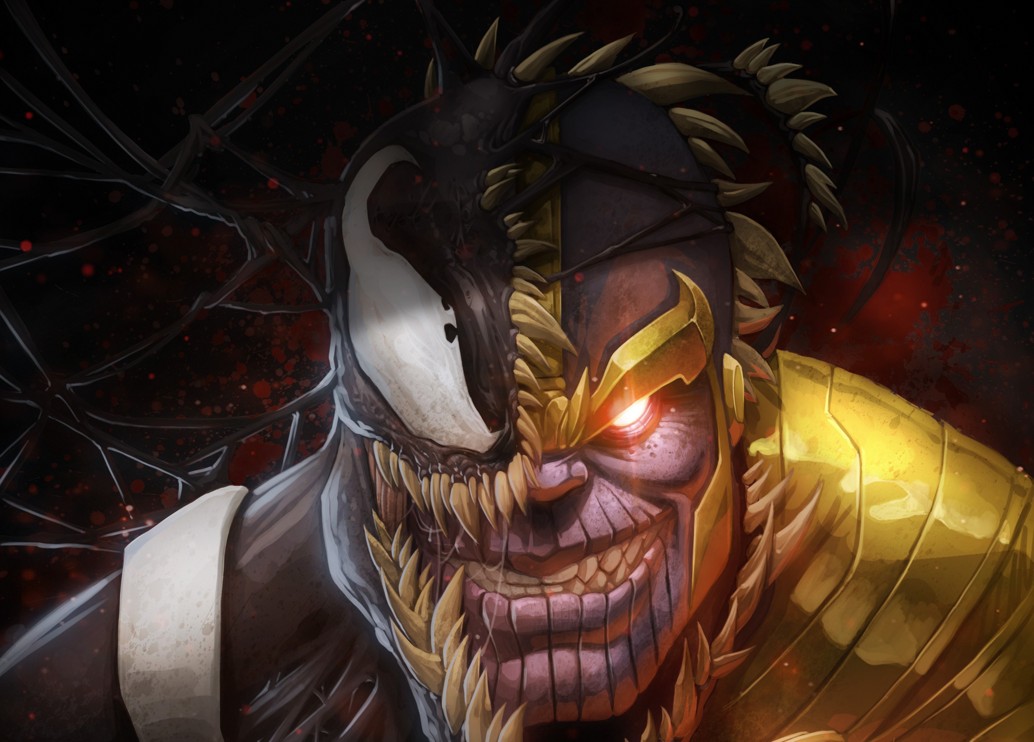 Marvel Comics Thanos Venom Symbiote Artwork Spider Man 3284x2359