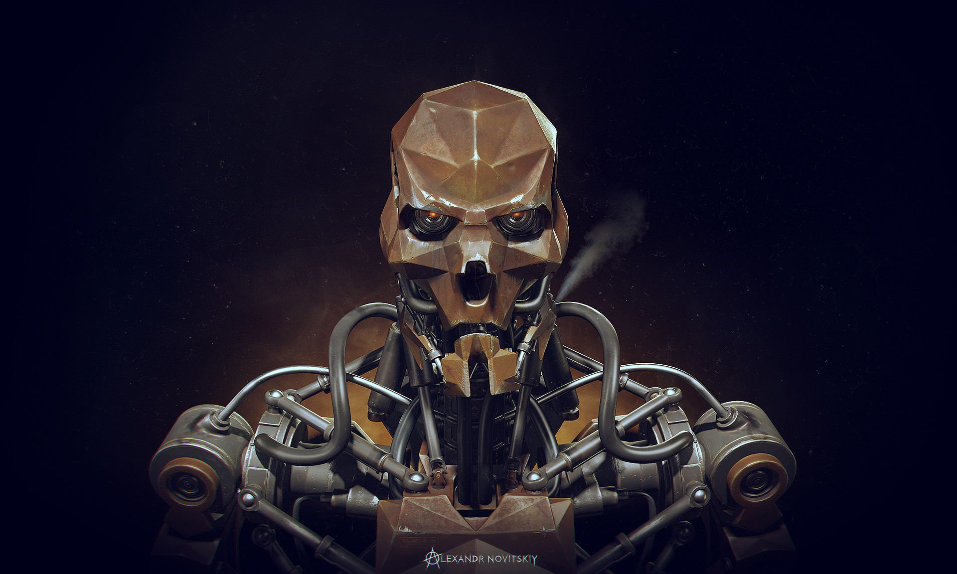 Alexandr Novitskiy 3D Render Terminator Machine Endoskeleton Old Frontal View 1920x1152