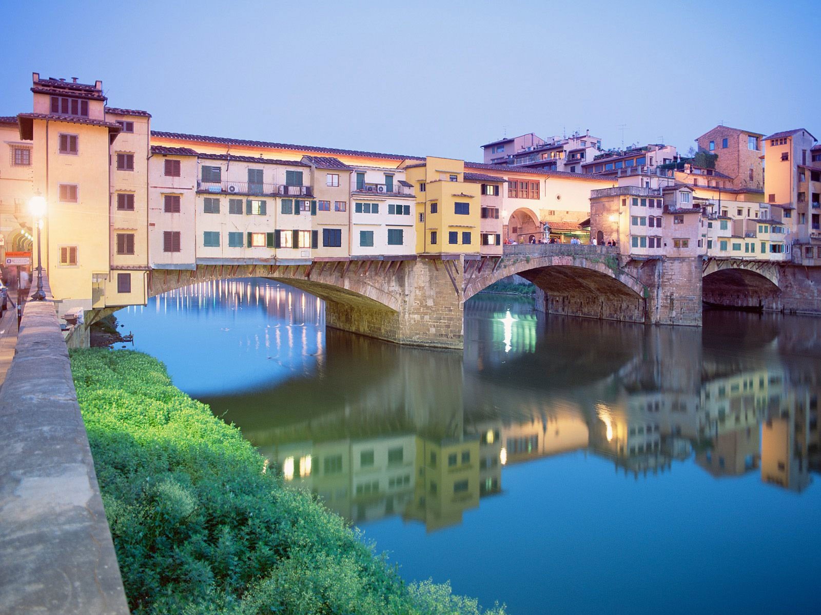 River Bridge Ponte Vecchio Arno River Firenze Italy 1600x1200