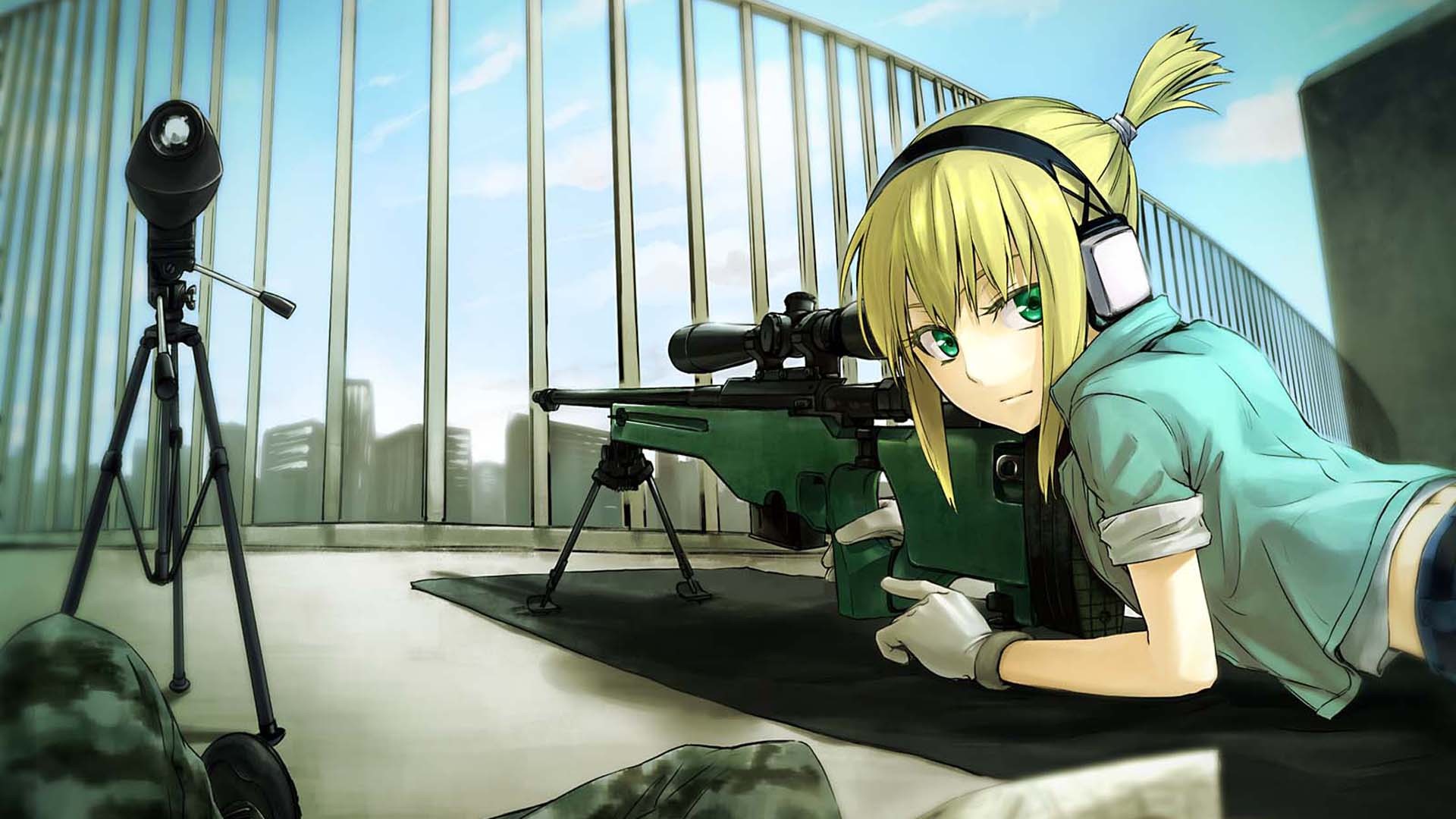 Sniper Rifle Anime Anime Girls Snipers 1920x1080