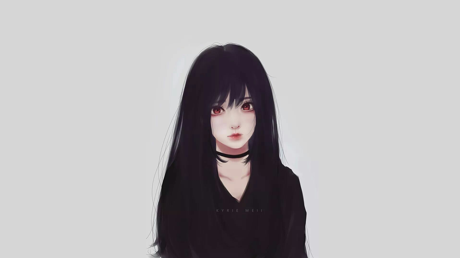 Anime Anime Girls Black Hair Kyrie Meii Frontal View Looking At Viewer 1920x1080