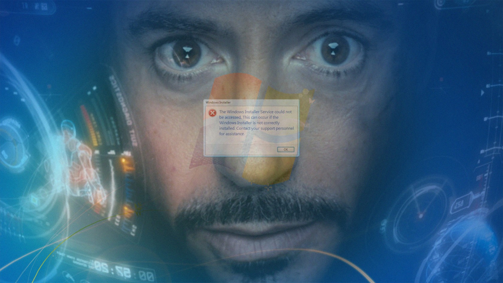 Iron Man Operating System Errors Windows 7 Humor Movies Marvel Cinematic Universe Robert Downey Jr M 1680x945