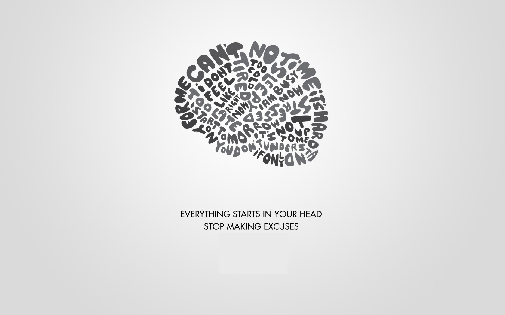 Procrastination Brain Motivational Quote Word Clouds Simple Background 1680x1050