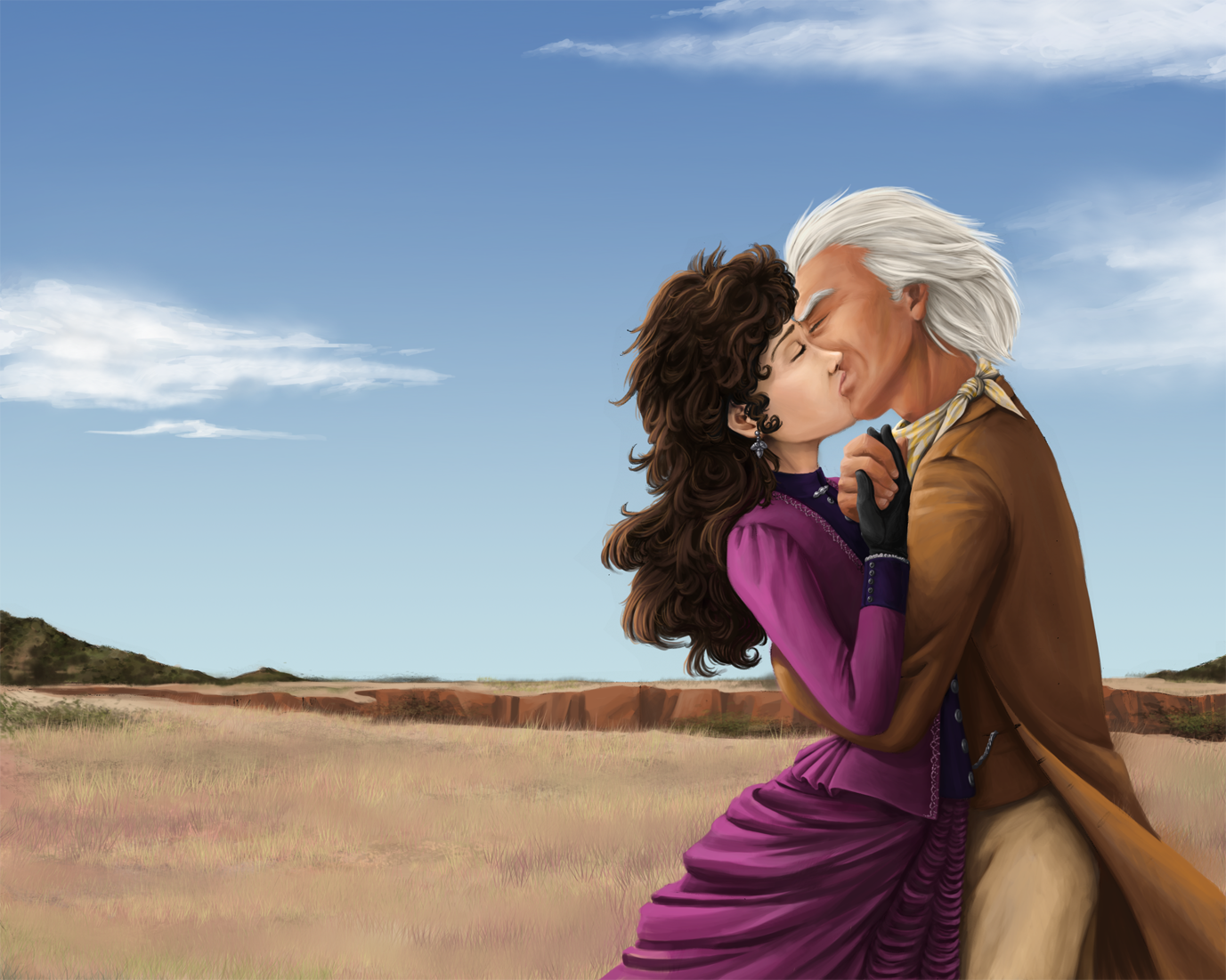 Back To The Future Dr Emmett Brown Movies Fan Art Kissing 1377x1101