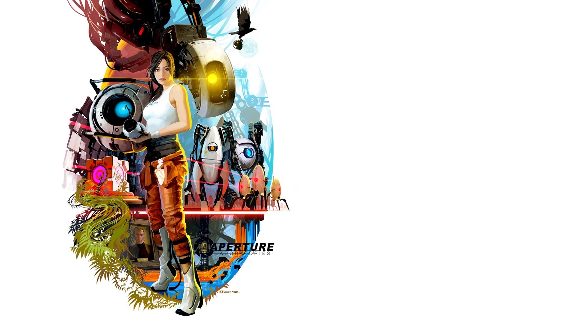 Portal 2 Video Games Digital Art Chell 1920x1080