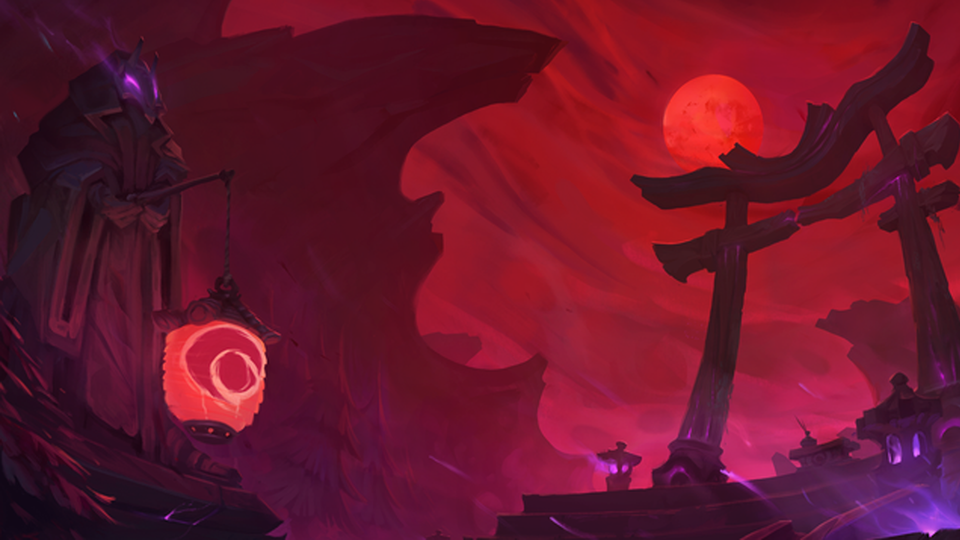 Summoners Rift Blood Moon League Of Legends Fantasy Art Red 1920x1080