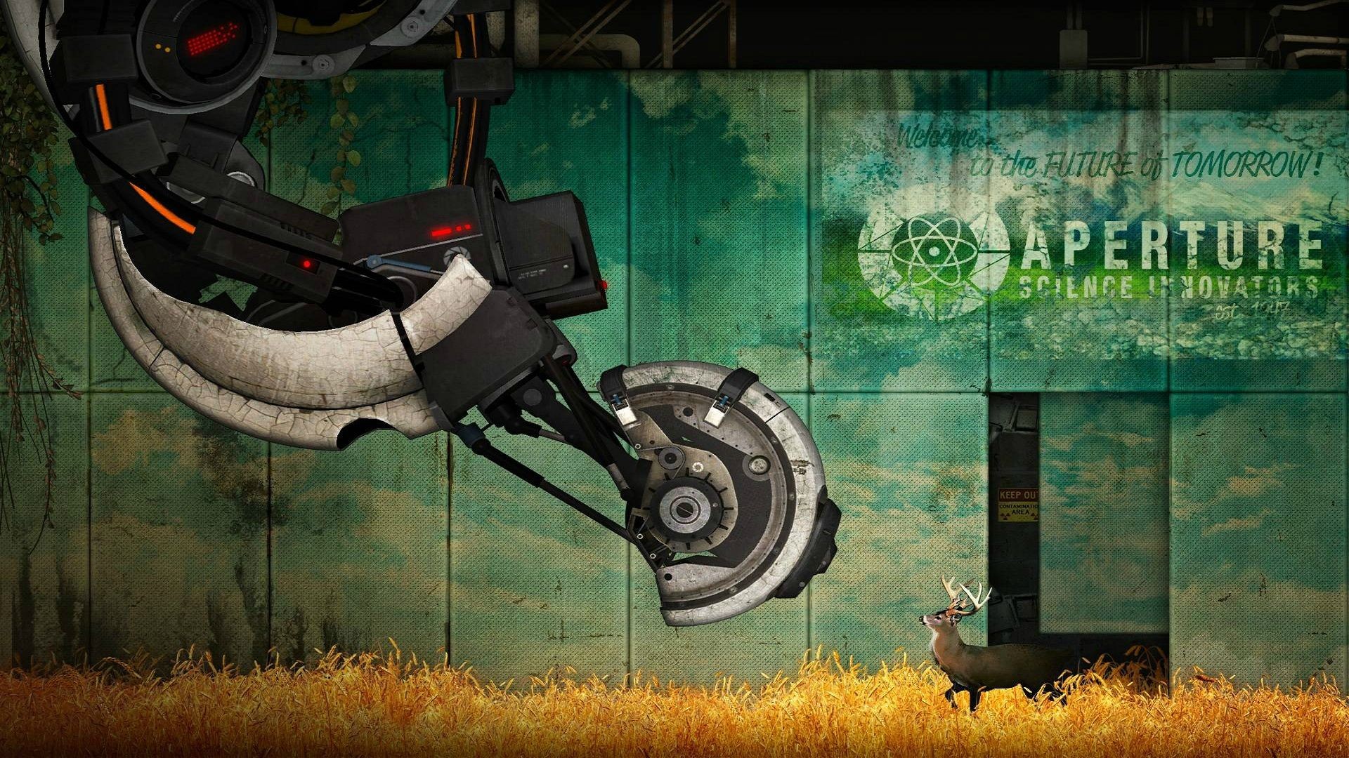 Video Games Video Games Artwork Portal Game Portal 2 Valve Corporation GLaDOS Deer Aperture Laborato 1920x1080