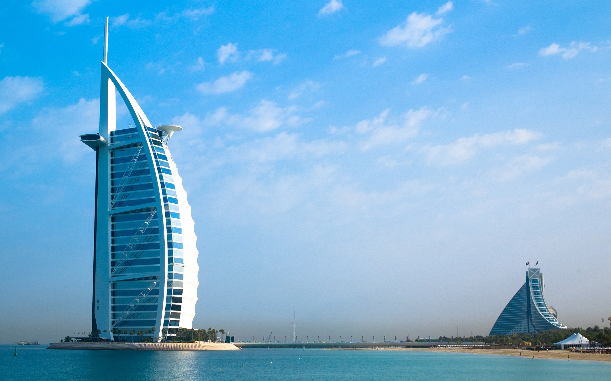 Cityscape Dubai Burj Al Arab Sea Building Architecture 2560x1600