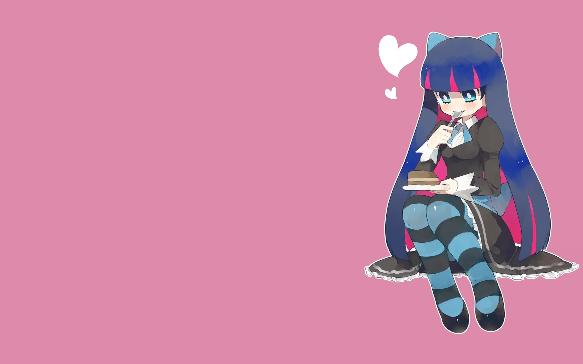 Panty And Stocking With Garterbelt Cake Anarchy Stocking Striped Leggings Lolita Fashion Blue Hair P 1920x1200