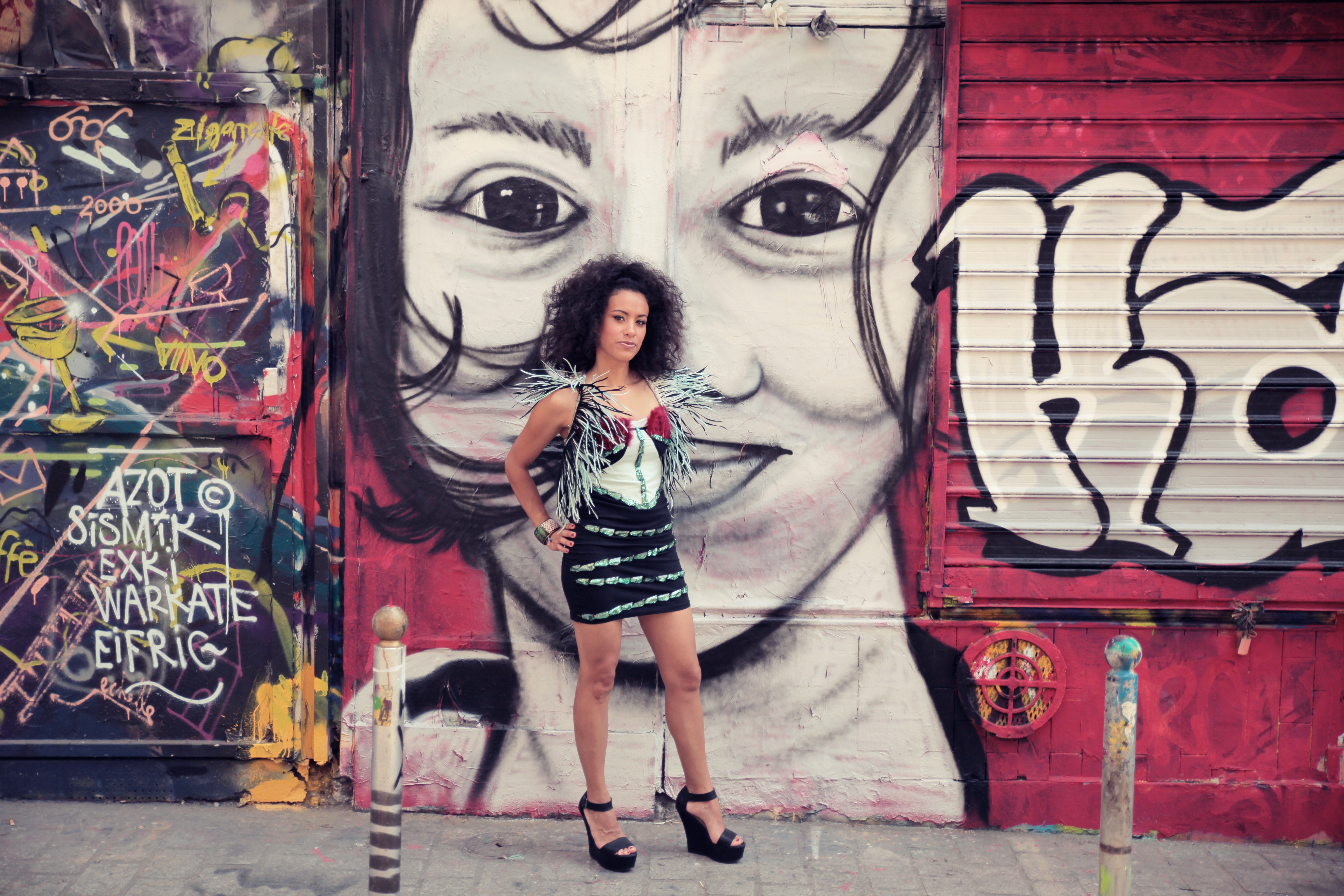 La Yegros Singer Chamame Cumbia Argentina Graffiti Women Women Outdoors 5616x3744