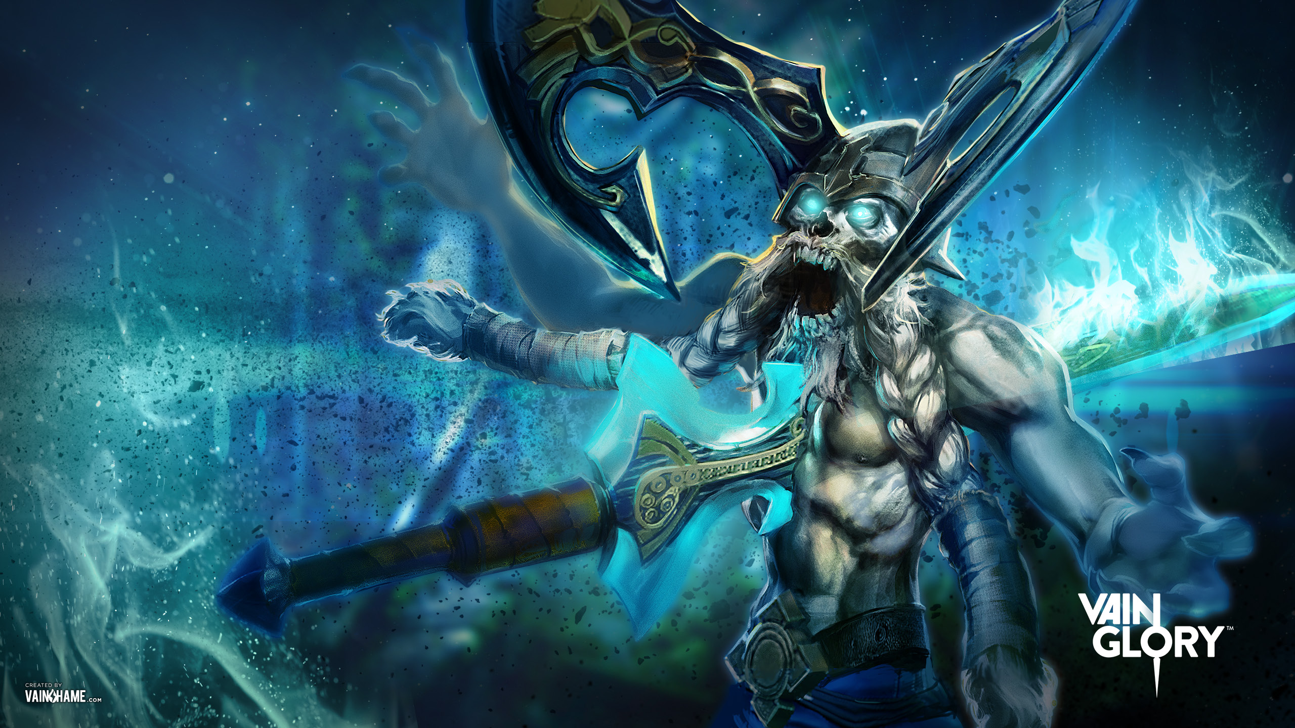 Vainglory VG Fantasy Art Creature Blue Eyes 2560x1440