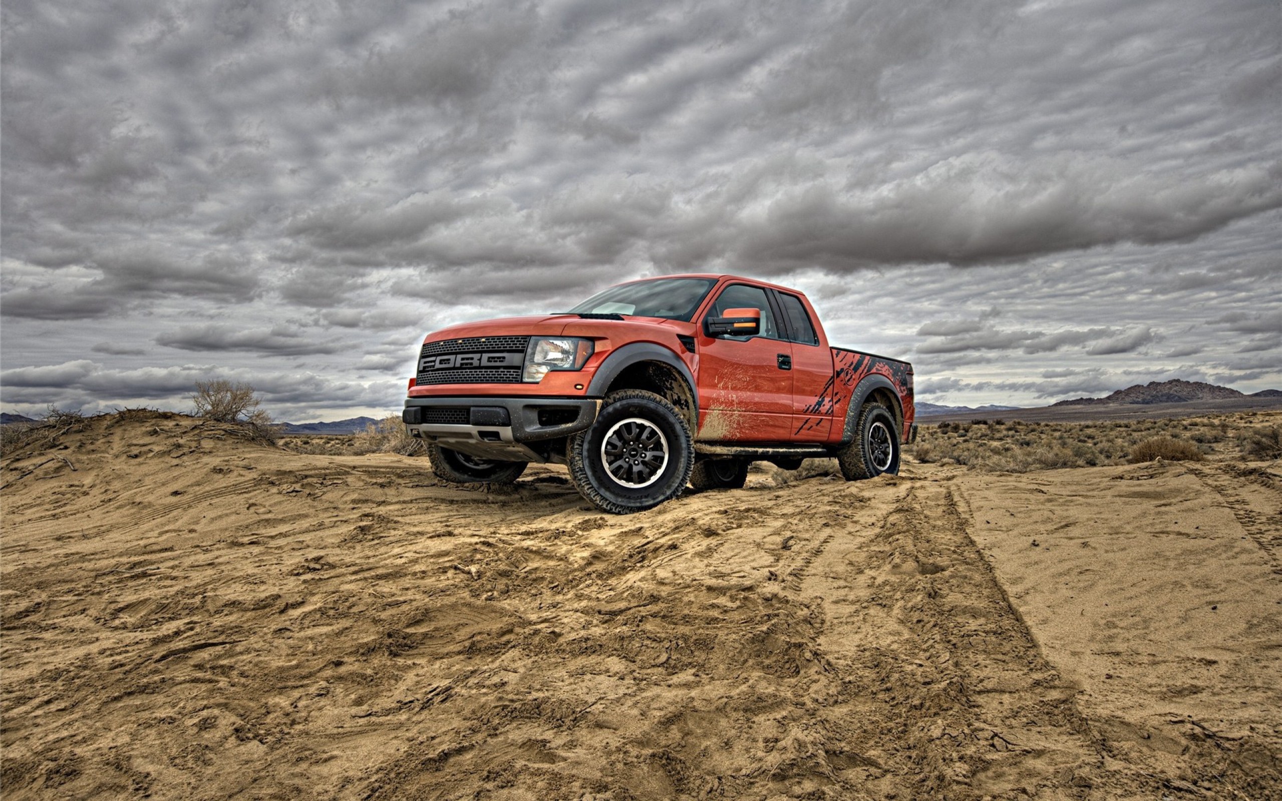 Ford F 150 Raptor Truck Car Orange Car 2560x1600