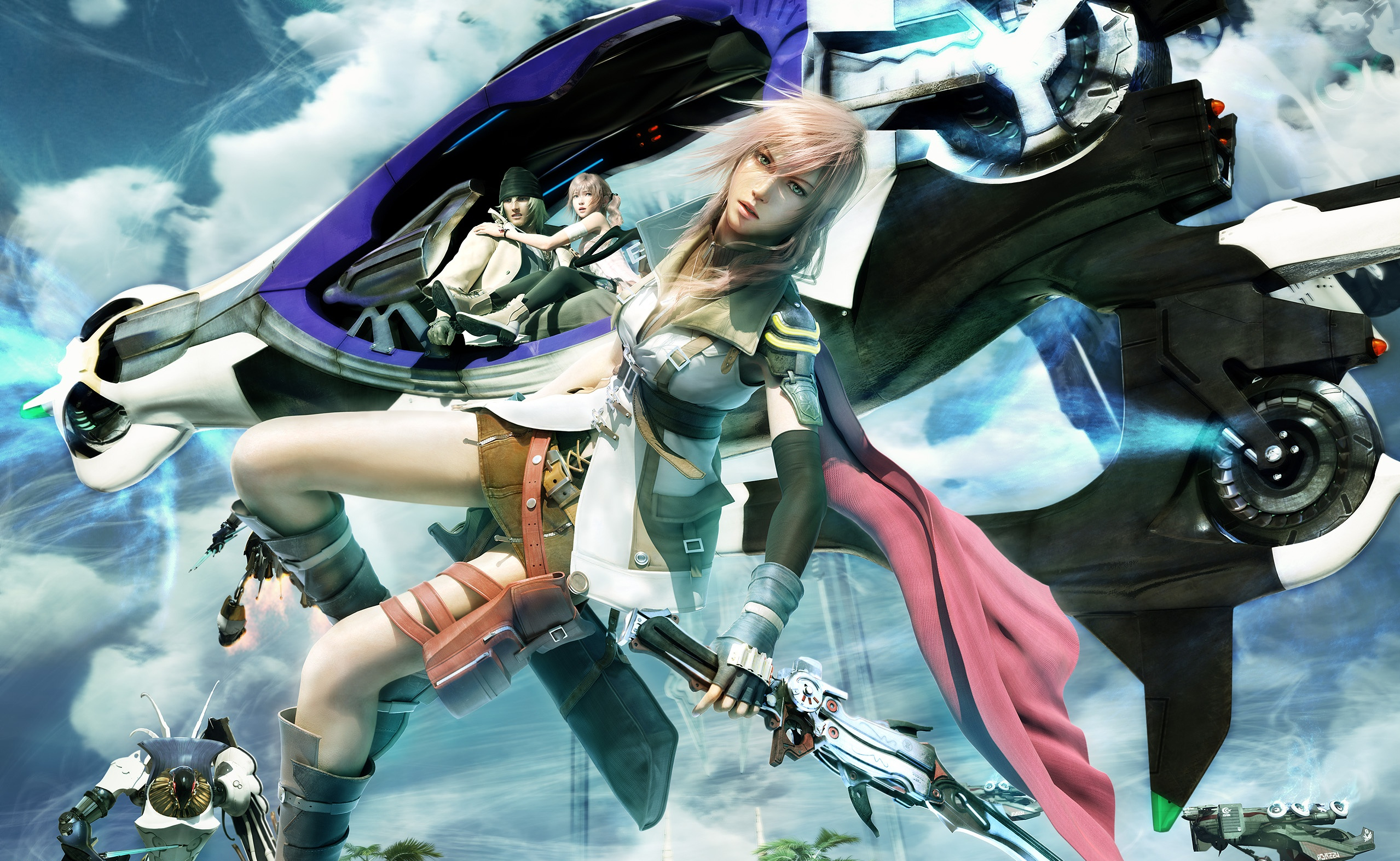 Lightning Final Fantasy Snow Villiers Serah Farron Final Fantasy Xiii 2558x1573