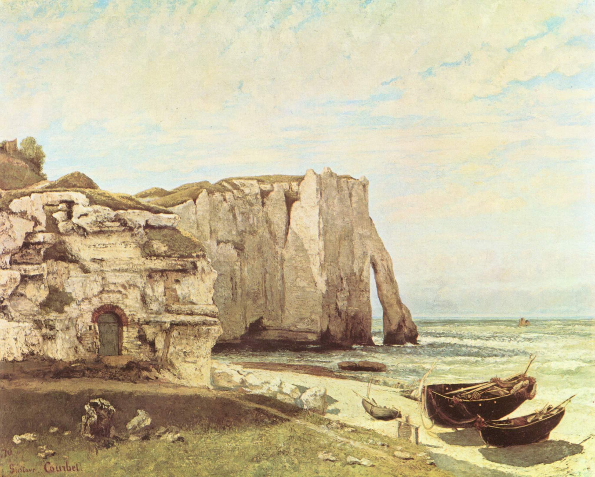 Gustave Courbet Classic Art Cliff Nature Beach Painting 2024x1623
