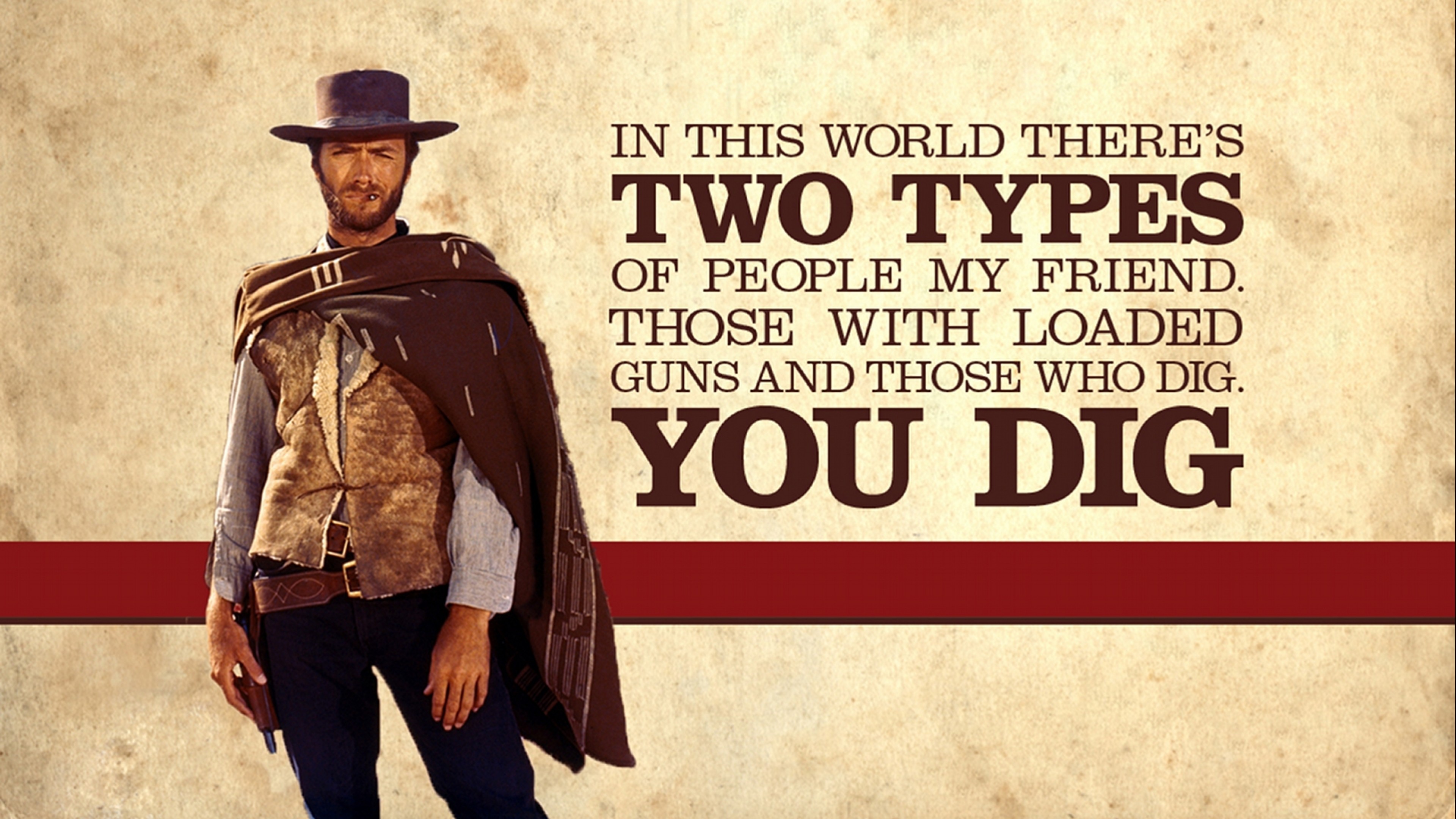 The Good The Bad And The Ugly Clint Eastwood Western Movies Typography 3840x2160