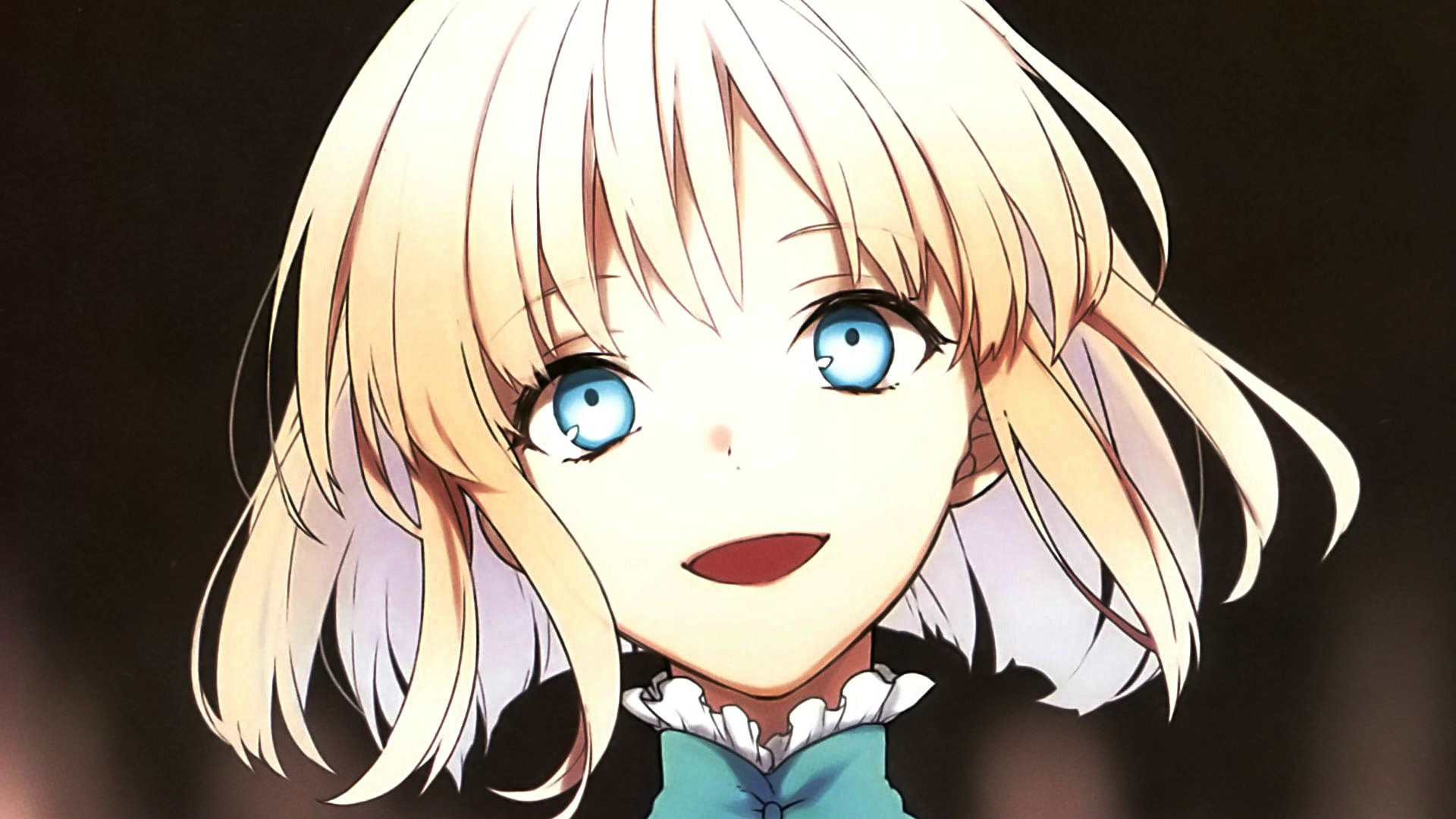 Fate Series Blonde Short Hair Blue Eyes Smiling Anime Girls Solo Bangs Open Mouth Fate Prototype Clo 1920x1080