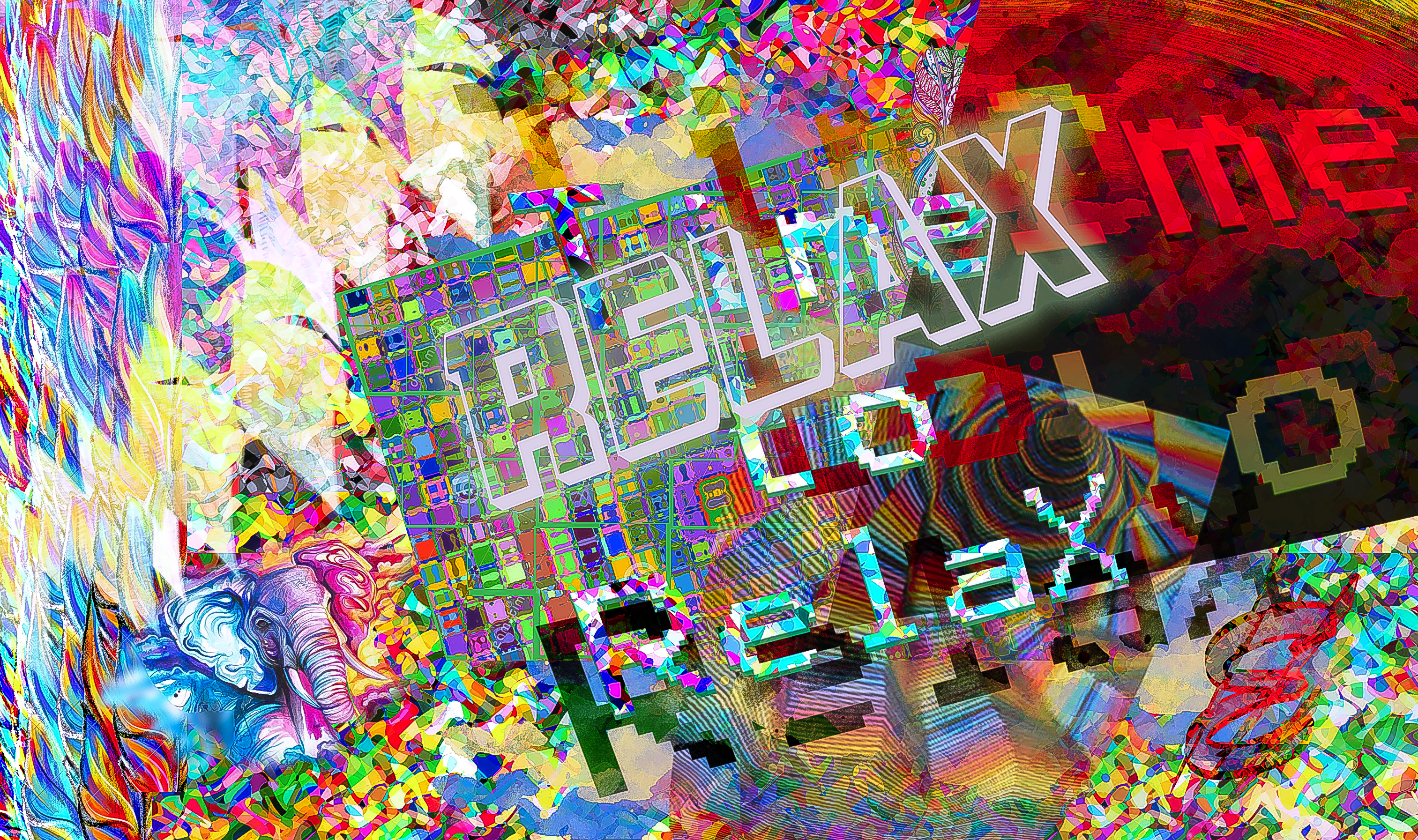Relaxation Abstract Photoshop Graphic Design Thc Glitch Art 3026x1793