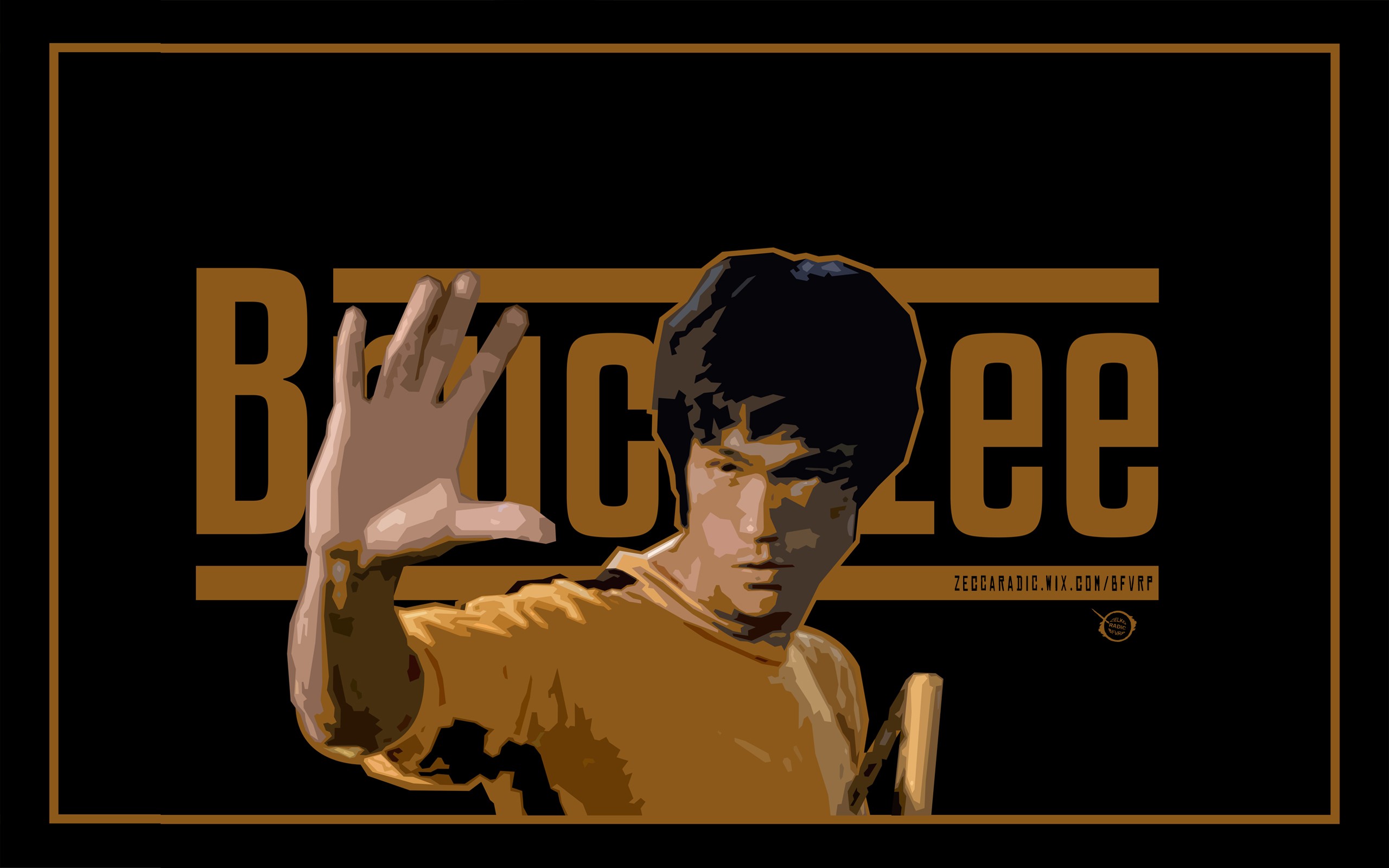 Bruce Lee Kung Fu Artwork Typography Hands 2560x1600
