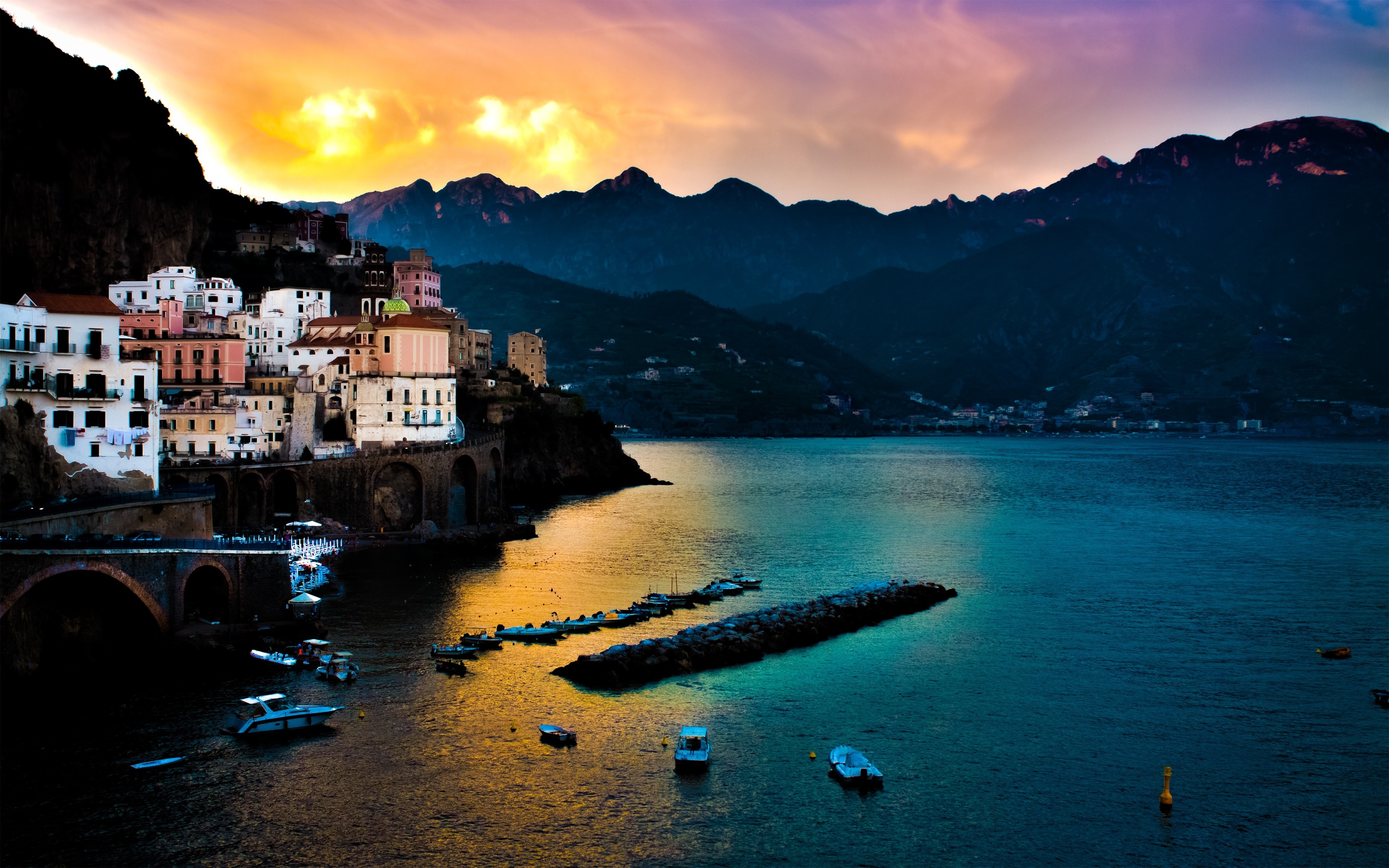 Water Cinque Terre Amalfi 3840x2400