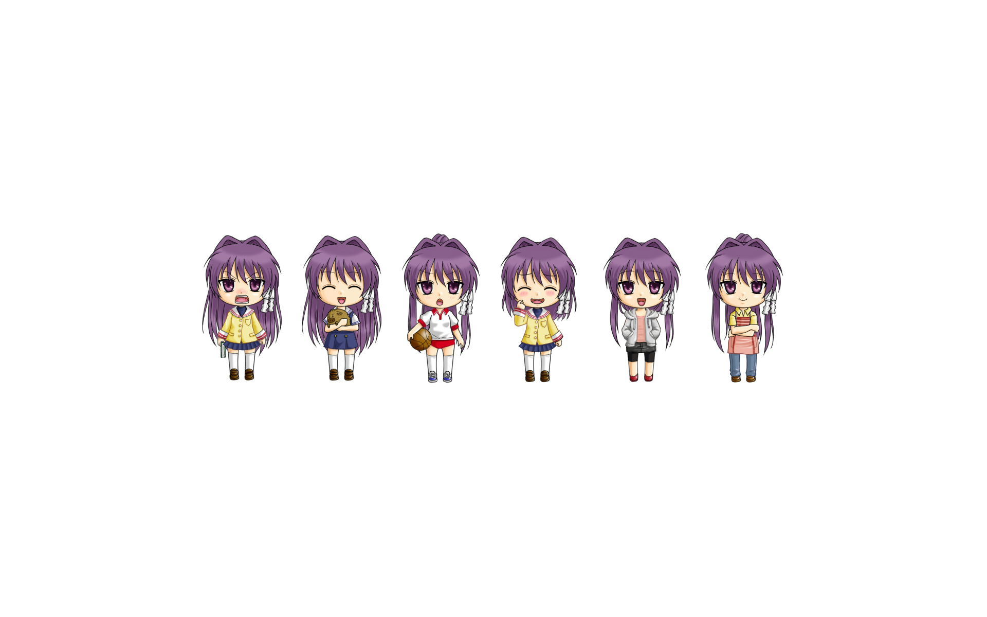 Test Kyou Please Ignore Clannad Fujibayashi Kyou Anime Girls White Background Anime Purple Hair 1920x1200