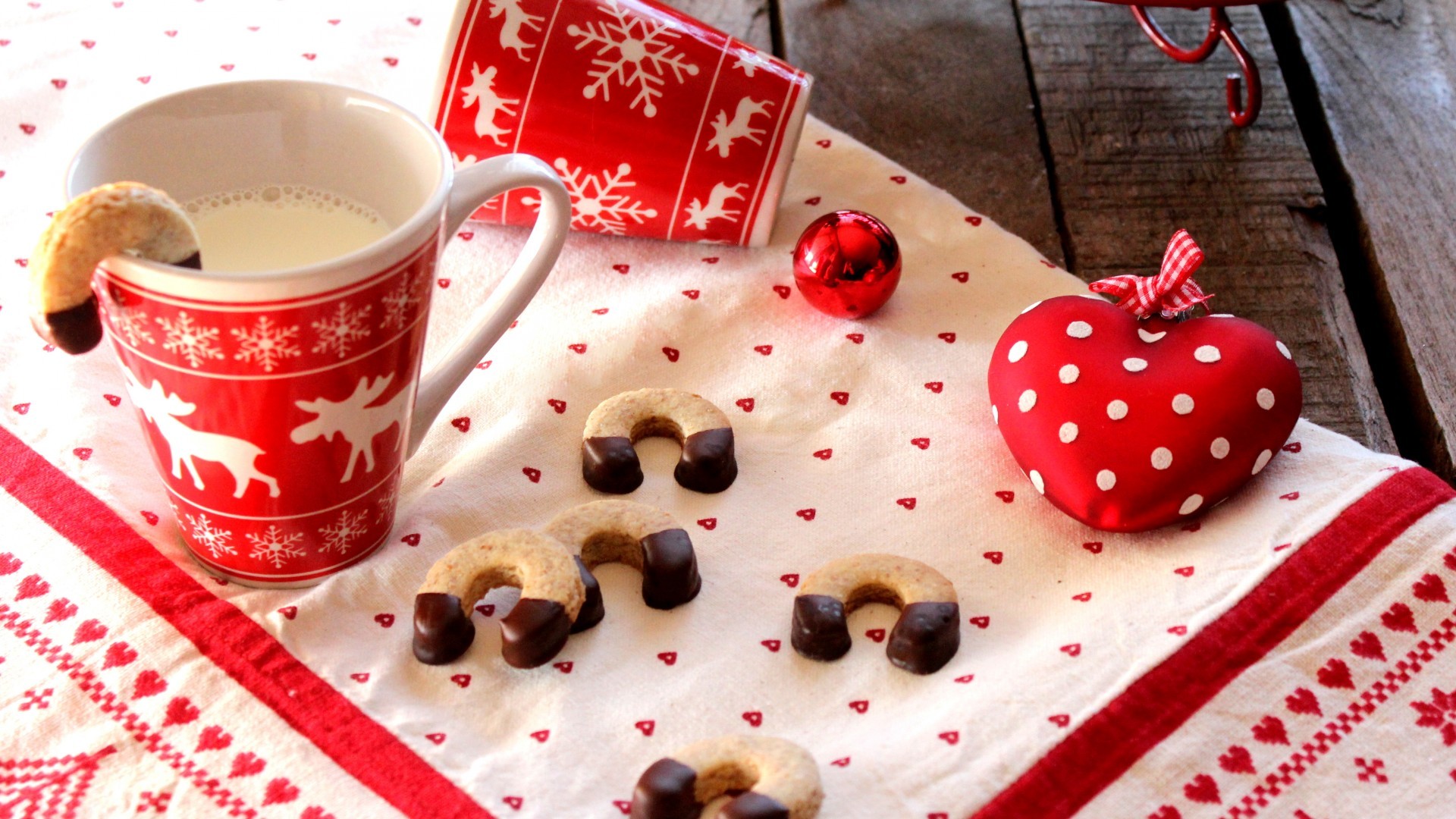 Christmas Cup Sweets Pastries Food Holiday Winter 1920x1080