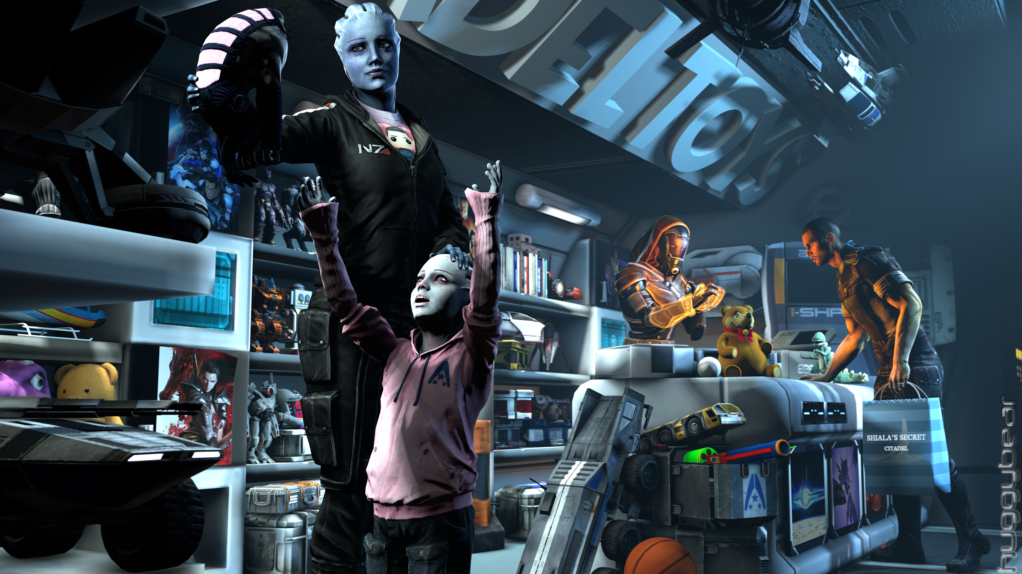 Liara TSoni Commander Shepard Mass Effect 3414x1920