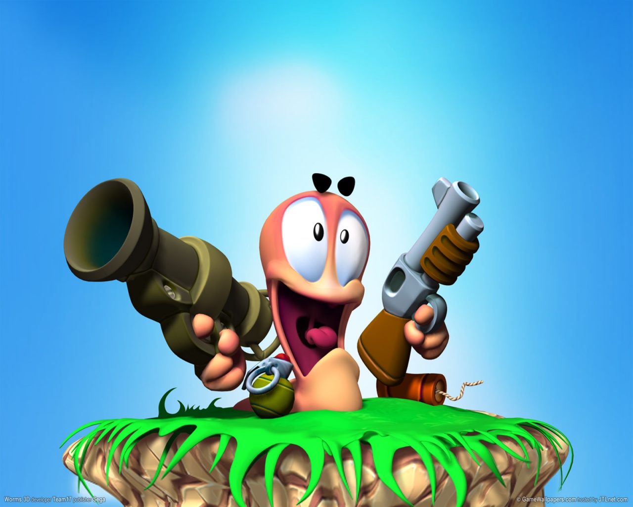 Video Game Worms 1280x1024